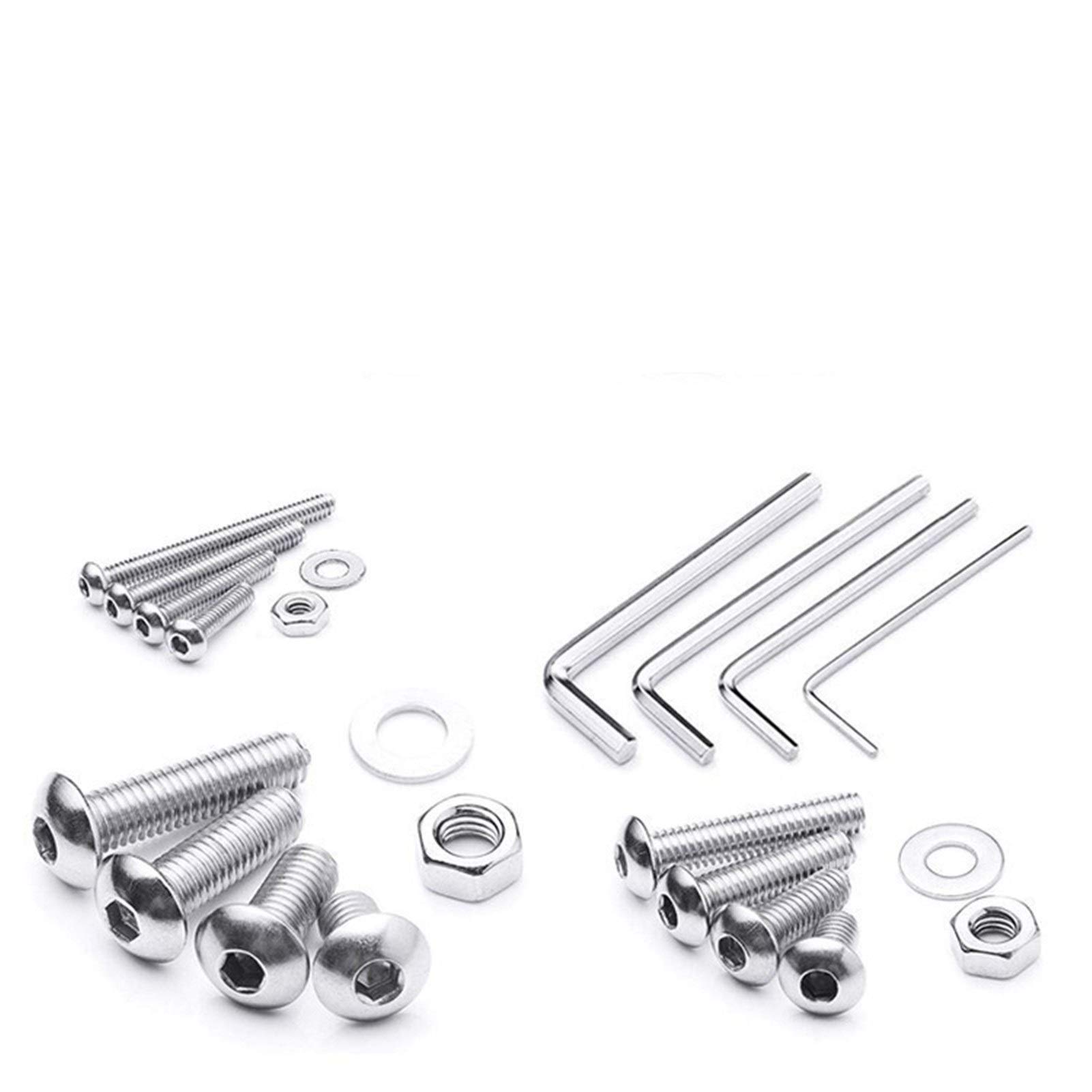 880pcs Hex Kantschraube Set M2 M3 M4 M5 Edelstahl Hexagon Flach Rund Cap Head Screw Kit Sortiment DaJiKan (Color : Round top)