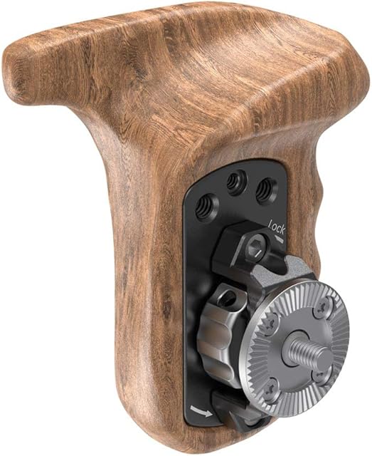 (New Version) SMALLRIG Left Side Handle Rosette Handle with Wooden Grip for Shoulder Rig - 1891