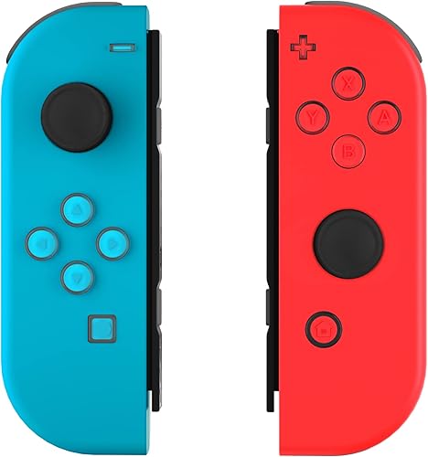 Miniatura 3 de eXtremeRate Controlador de repuesto ABXY Direction Home Capture + - Botones de gelatina, dos tonos azul rojo y transparente con símbolos de teclas