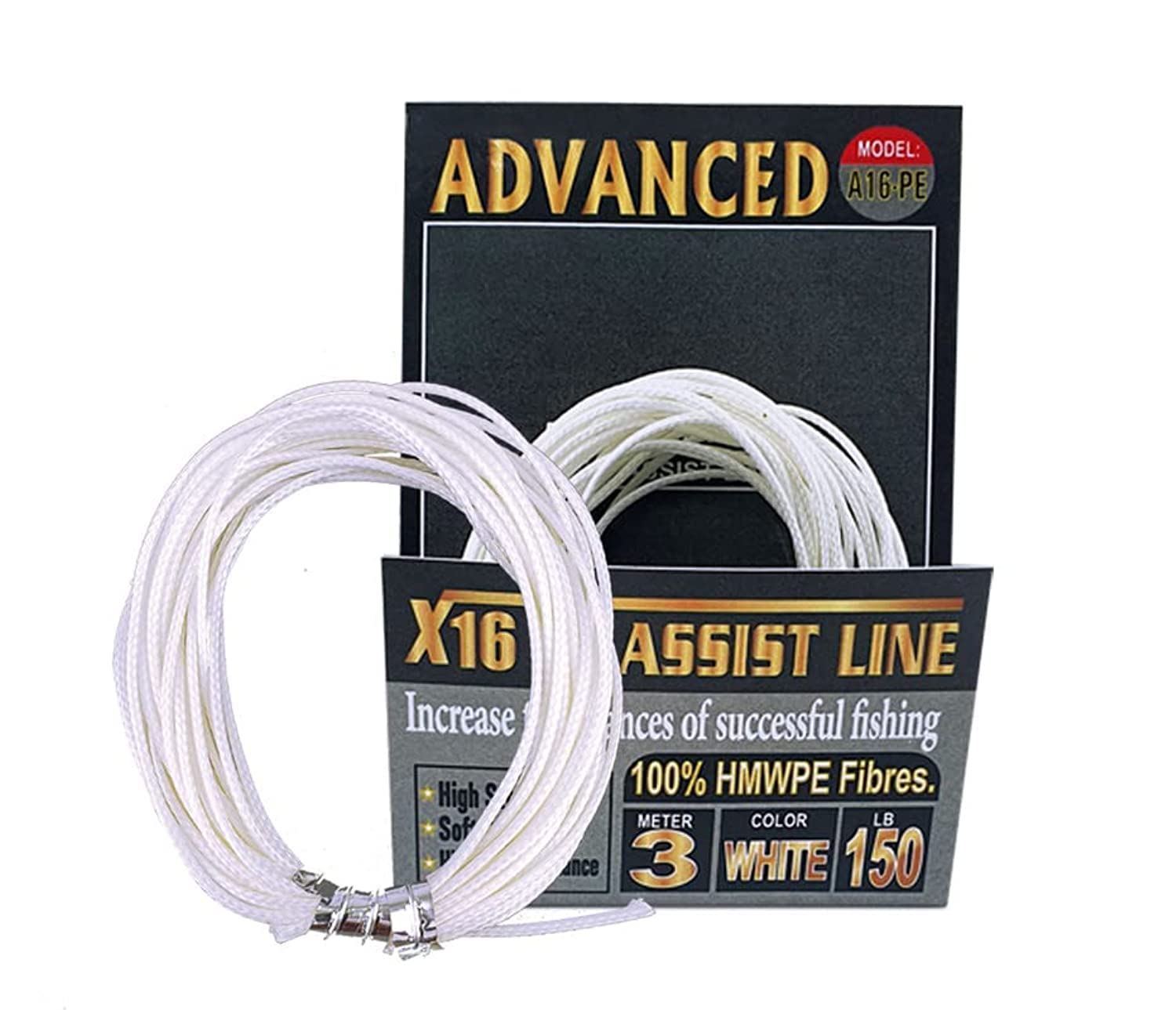EN FISHING TOOLS Braided Fishing Assist Line – PE X16 8 Braid + 8 PE Assist Line Made with 100% HMWPE Fibers Perfect For Assist Hook And Stinger Jigging Hook Super Strong Made In Japan