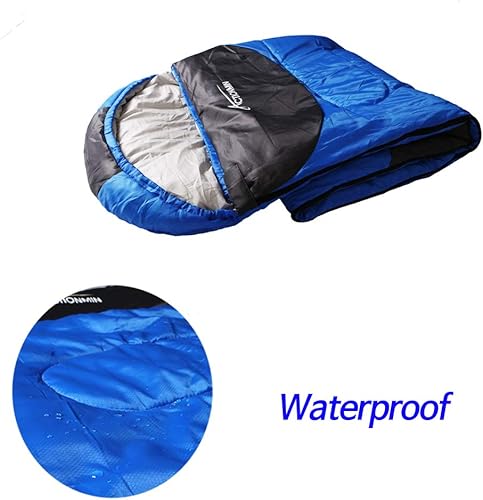 Miniatura 5 de Saco de dormir para acampada, 4 estaciones, ligero, portátil, resistente al agua, ideal para el clima frío, acampada, actividades al aire libre,