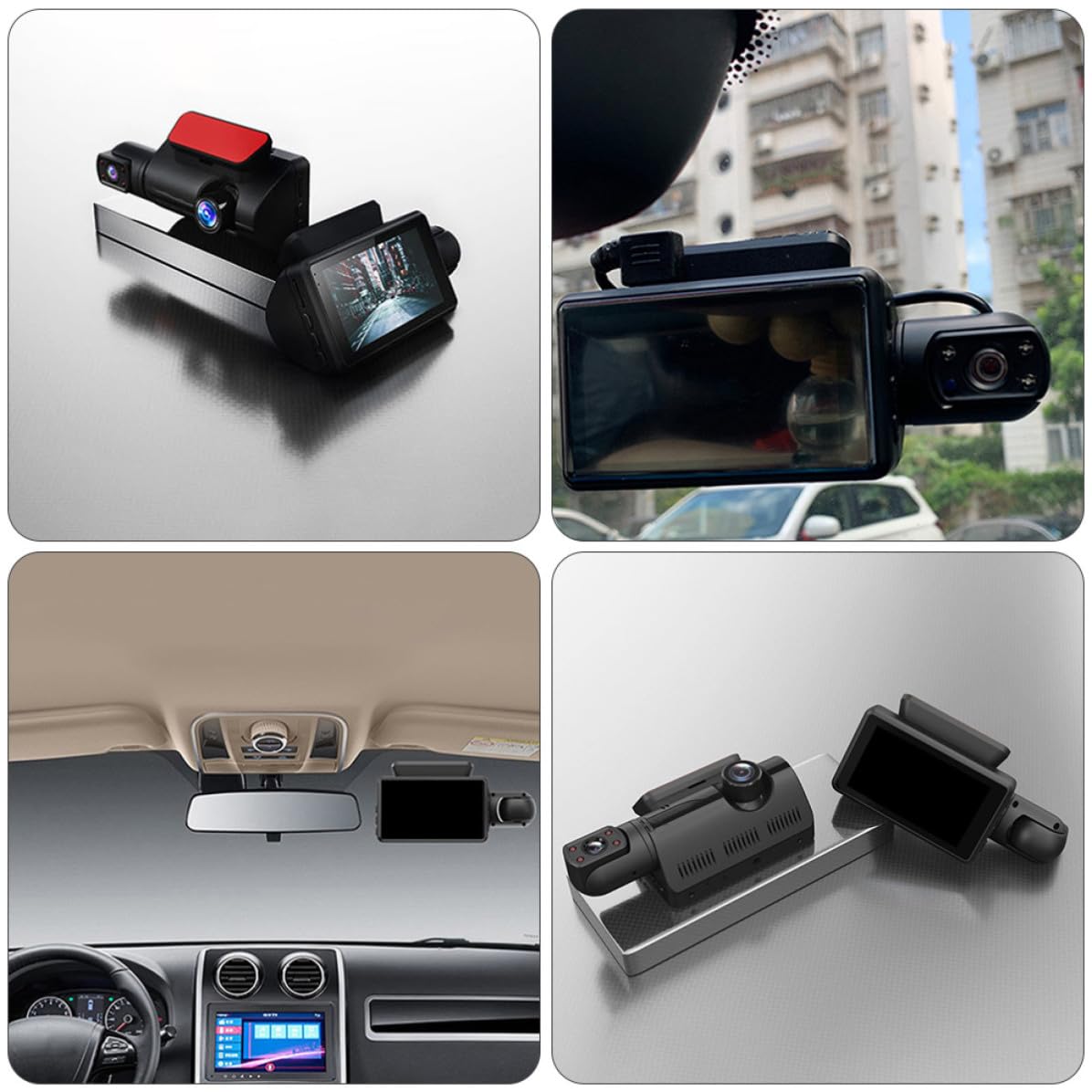 Dvr para Coche Cámara Delantera y Trasera, Pantalla 3 Pulgadas