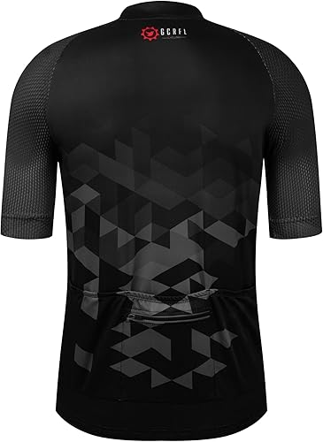 Miniatura 2 de Camiseta de ciclismo de manga corta para hombre con 3 bolsillos traseros + bolsillo con cremallera, transpirable, de secado rápido
