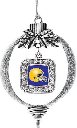 Miniatura 251 de Inspired Silver - My Vintage Initials - Adorno con dije de letra J - Adornos navideños cuadrados de plata con joyas de circonita cúbica