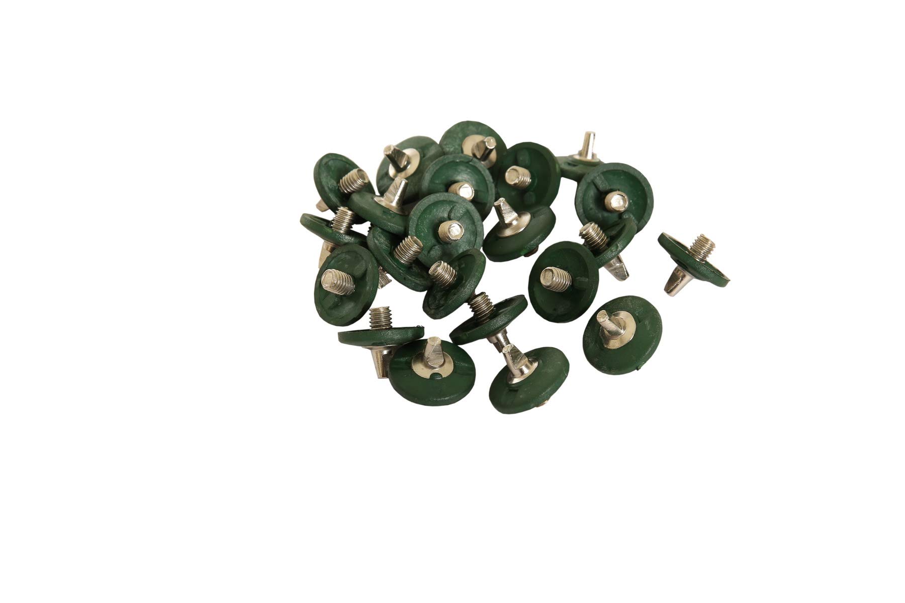 Lauris Cricket Sports Shoe Spikes for Men and Boys | Replacement Spike Nails 6 mm Thread | Pack of 20 Pieces | Green
