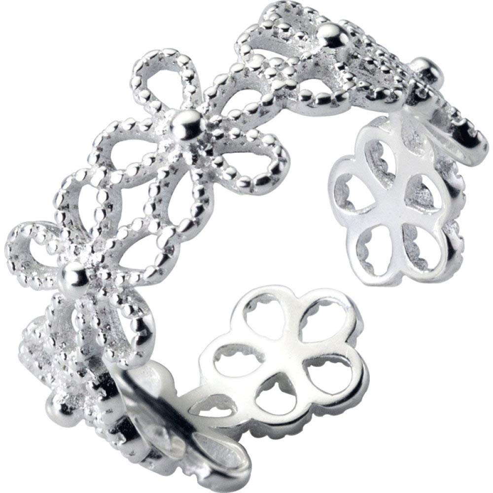 Bague ajustable fleur pour doigts sensibles anneau ouvert de mariage - 6