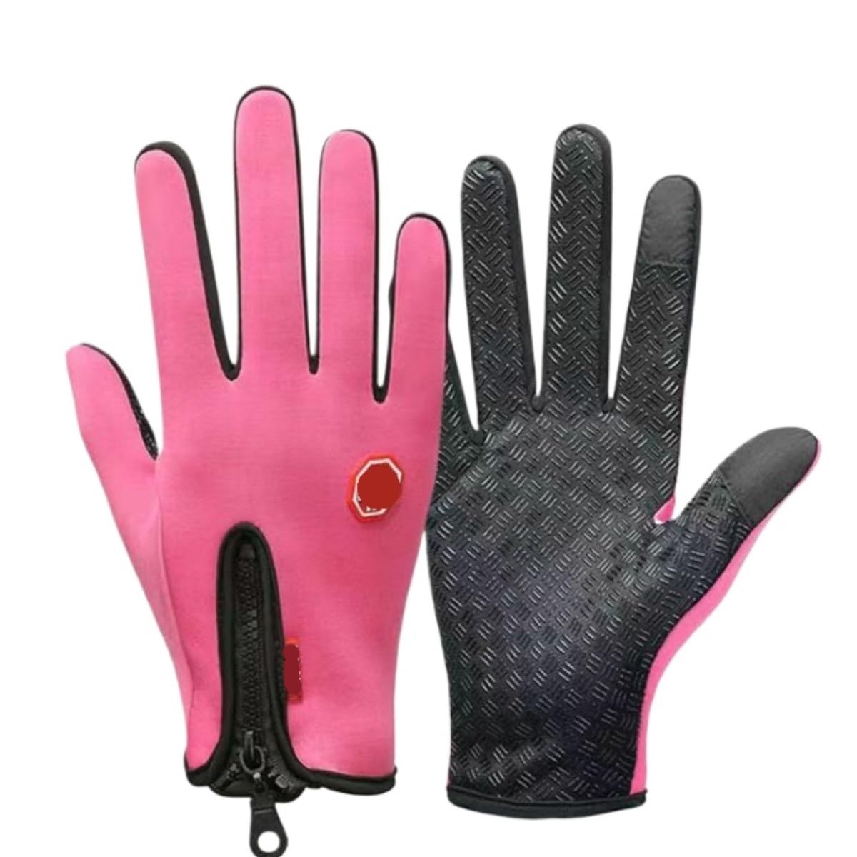 Handschuhe Winter Radfahren Warm Touch Screen Vollfinger Handschuhe Outdoor Radfahren Ski Handschuhe Thermohandschuhe(Pink,L)