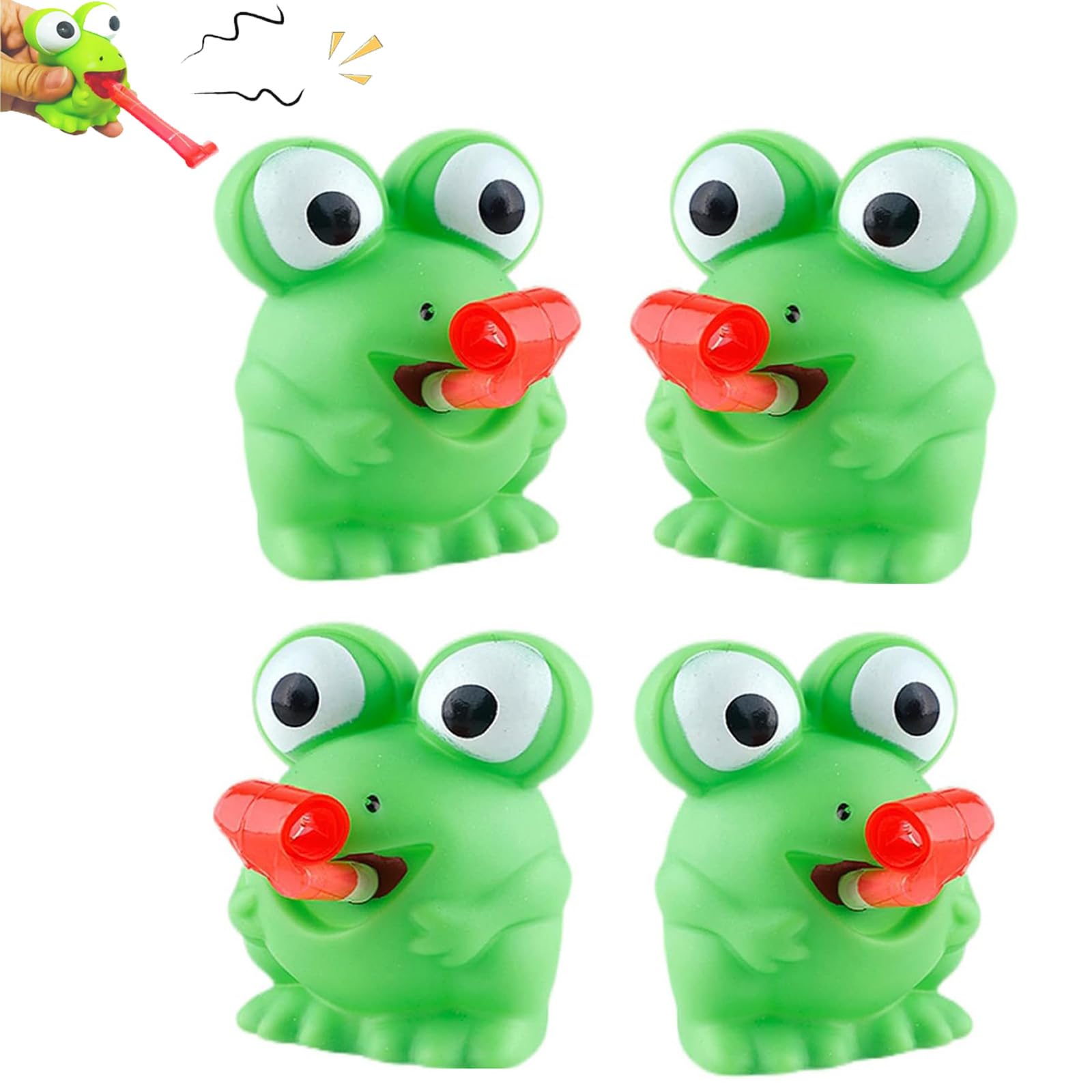 Bucket Time Toys Frog Fidget Toy 4 Pack Tongue Popping Squeeze Sensory Toys