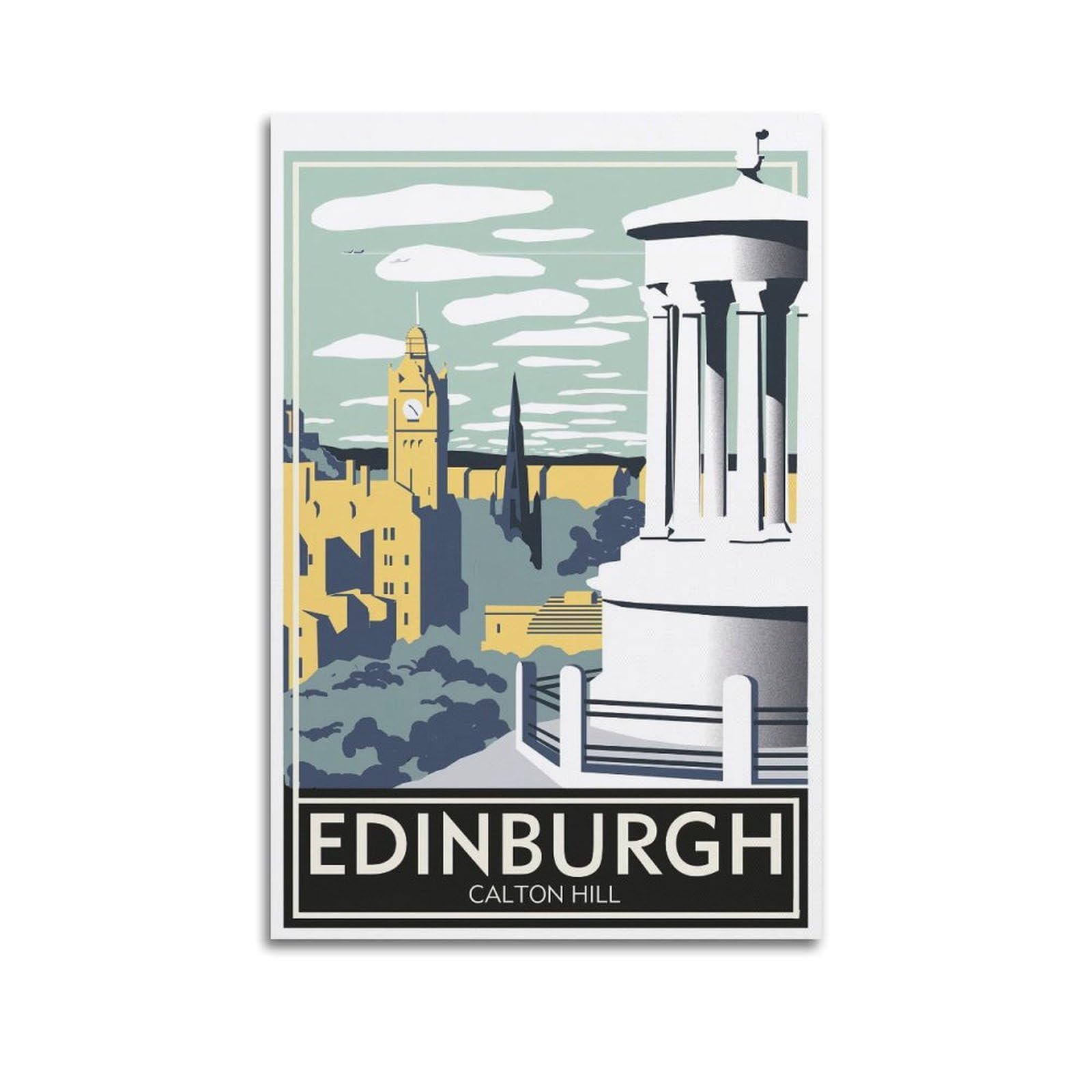 DLJGDS Vintage Travel Posters Edinburgh, Scotland Decorative Painting Canvas Wall Posters And Modern Family Bedroom Decor 24x36inch(60x90cm)