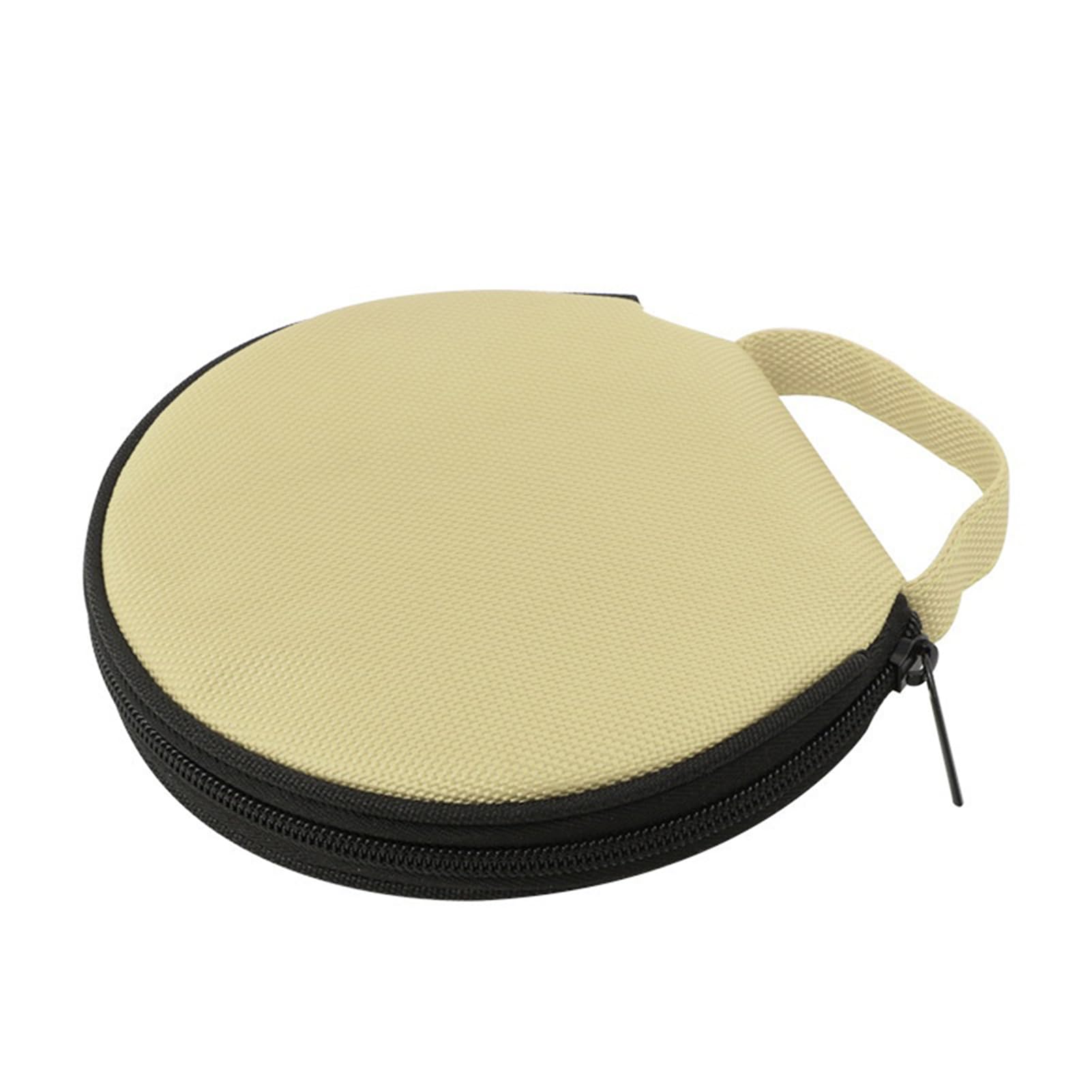 AUYXSSZ Portable Waterproof CD DVD Case Box With Hand Strap Holds 20 Discs For Musics/Films Collections OxfordCloth Cd Disc, beige
