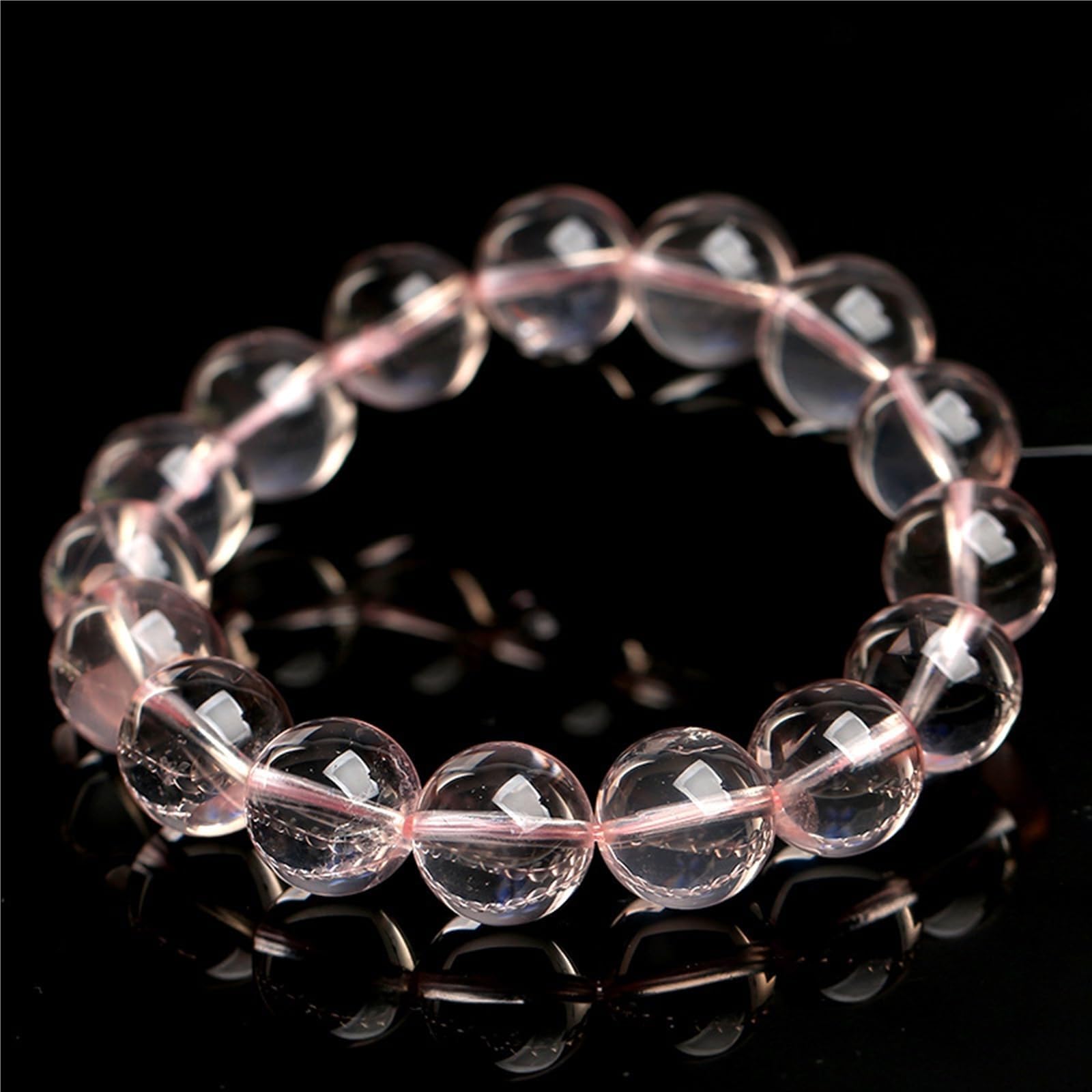 Braccialetto in quarzo rosa arancione ghiacciato naturale, gioiello con perline originali del Mozambico, da donna, regalo calmante per l'energia e l'amore