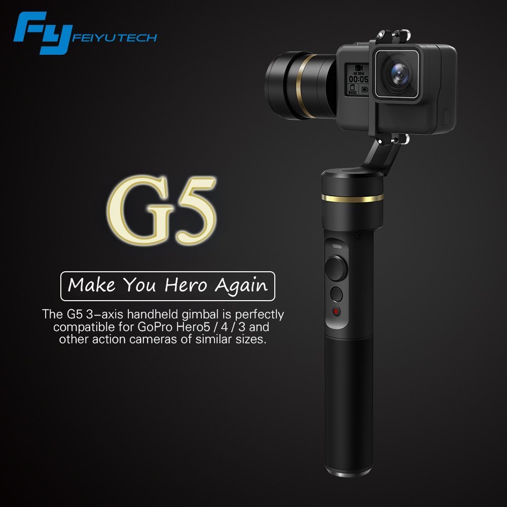 FEIYUTECH G5　3-Axis Handheld Gimbal FeiyuTech G5 3-Axis Gimbal for Action Camera Black : Amazon