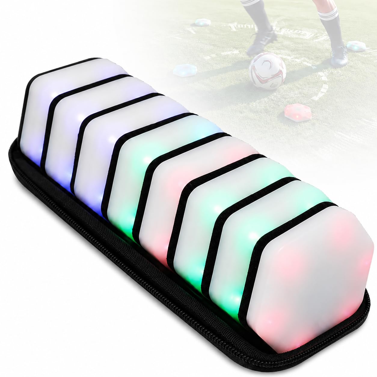 AMQYDT Reaction Training Lights Set, Agile Reaction Training Lamp Set with App Exercises Lights 29 Functional Modes for Speed Reflex Hand Eye Coordination, Boxing Soccer Basketball Fitness Drills