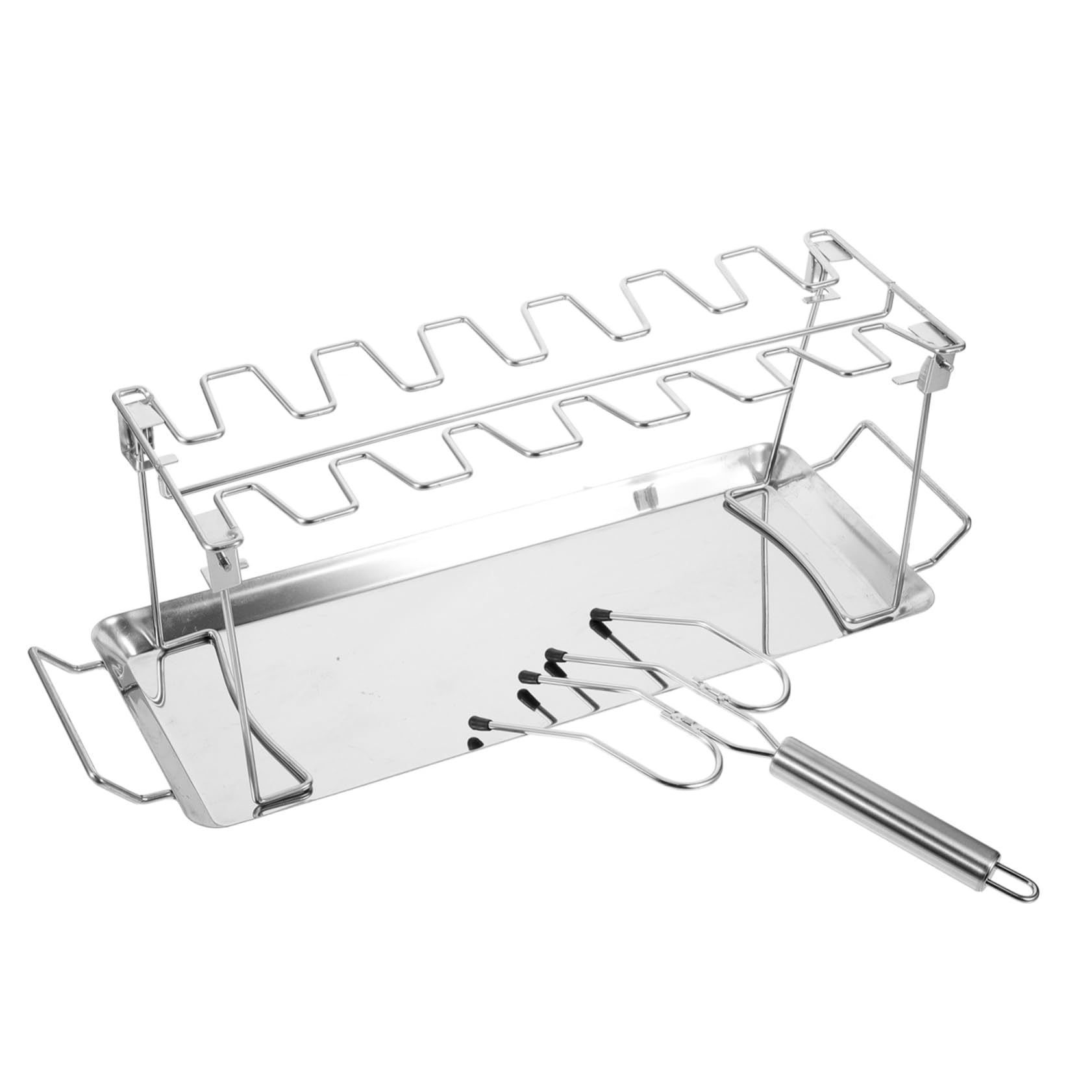 Set di Forchette da Arrosto in Acciaio Inox, 2 Pezzi Pieghevole