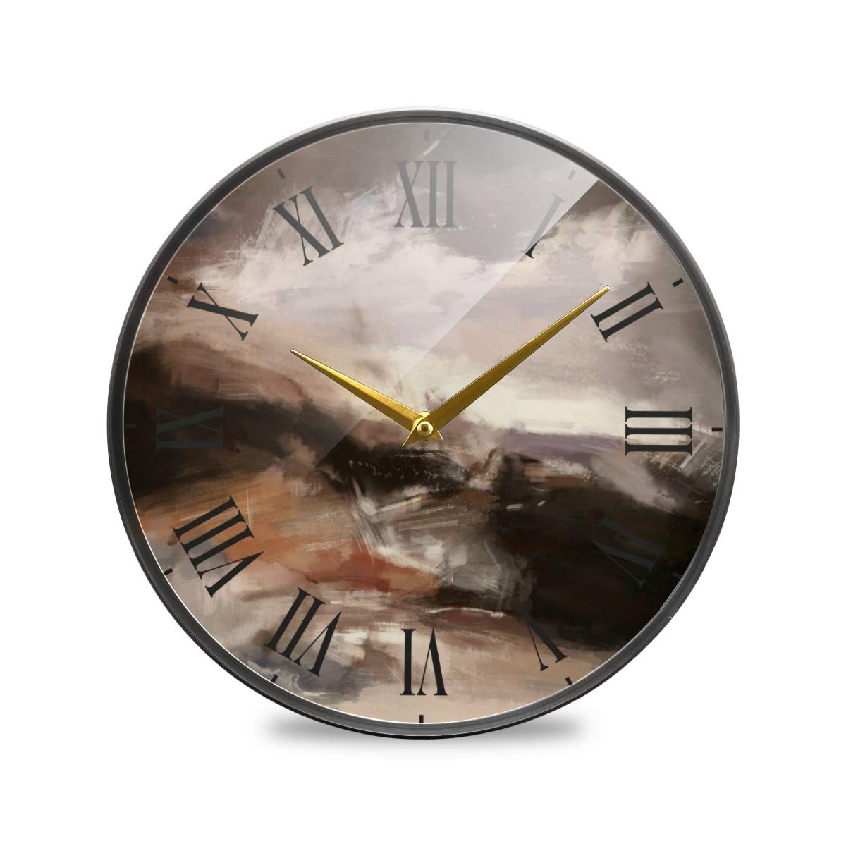 LDIYEU Spazio Artistico Orologio da Parete Silenzioso Decorazione Non Ticchettio Legna Orologio per Ragazzi Ragazze Capretto Cucina Camera da Letto Home Office Scuola Decor