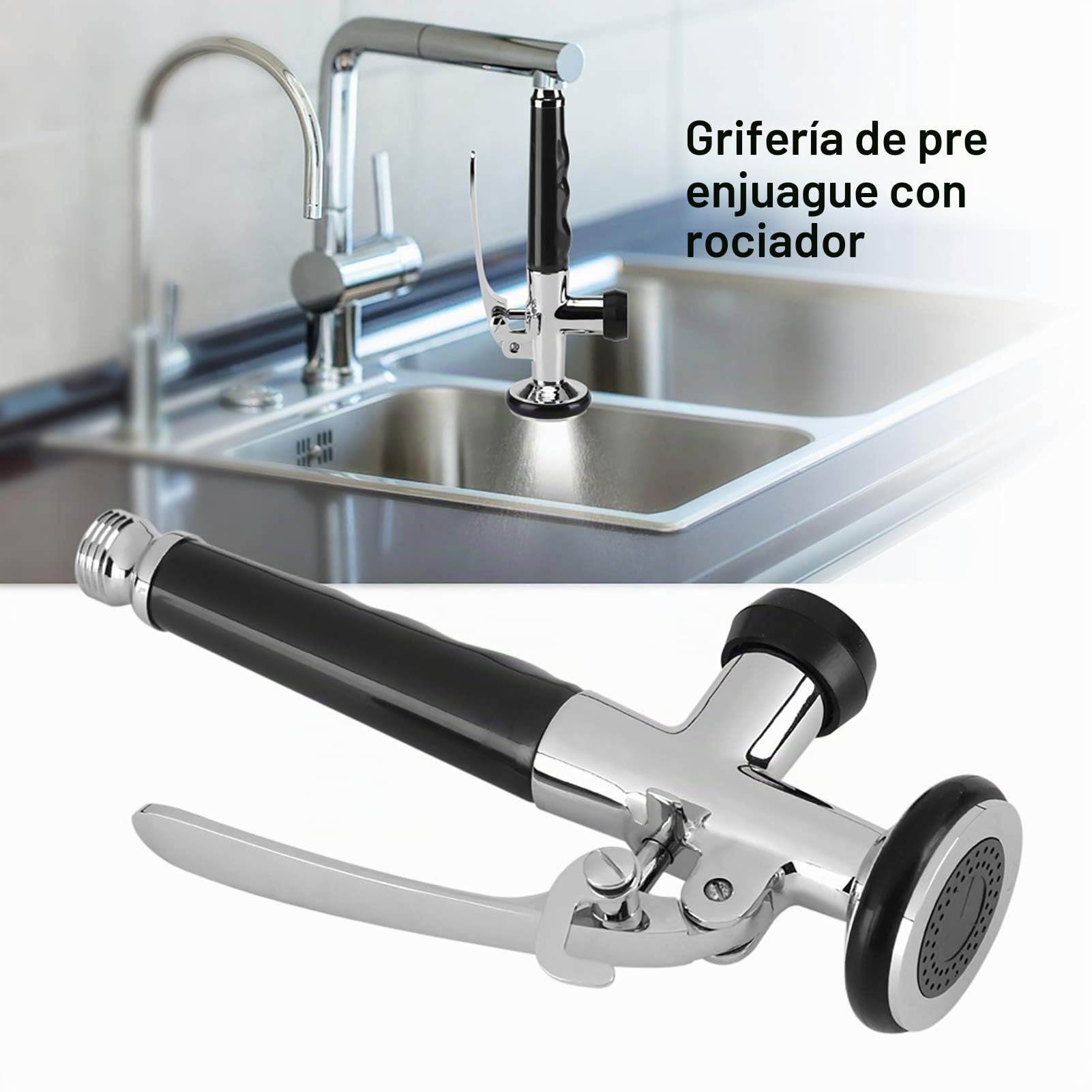 Fdit Grifo de Extracción hacia Abajo Grifo de Lavabo Giratorio Pre-Enjuague del Chorro Cabeza del Pulverizador Cocina