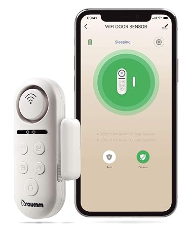 BRAUMM WiFi Door and Window Smart Sensor Alarm, Manual and APP Control Wireless Security System with Push Notification, Universal Installation - Battery Operated