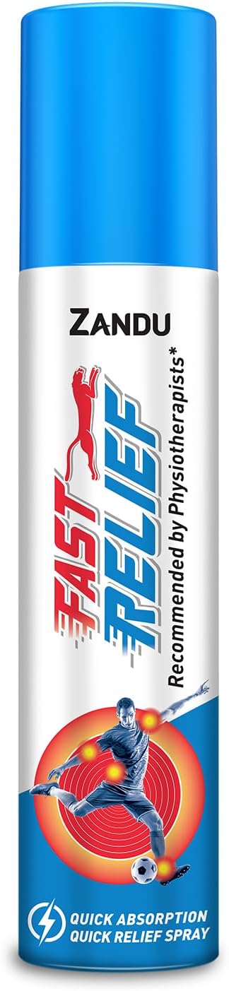 Zandu Fast Relief Spray- 50ml | Quick Relief from Sports & Gym Injuries | Suitable for Backpain and Muscular sprains | Starts Acting in seconds| Recommended By Physiotherapists