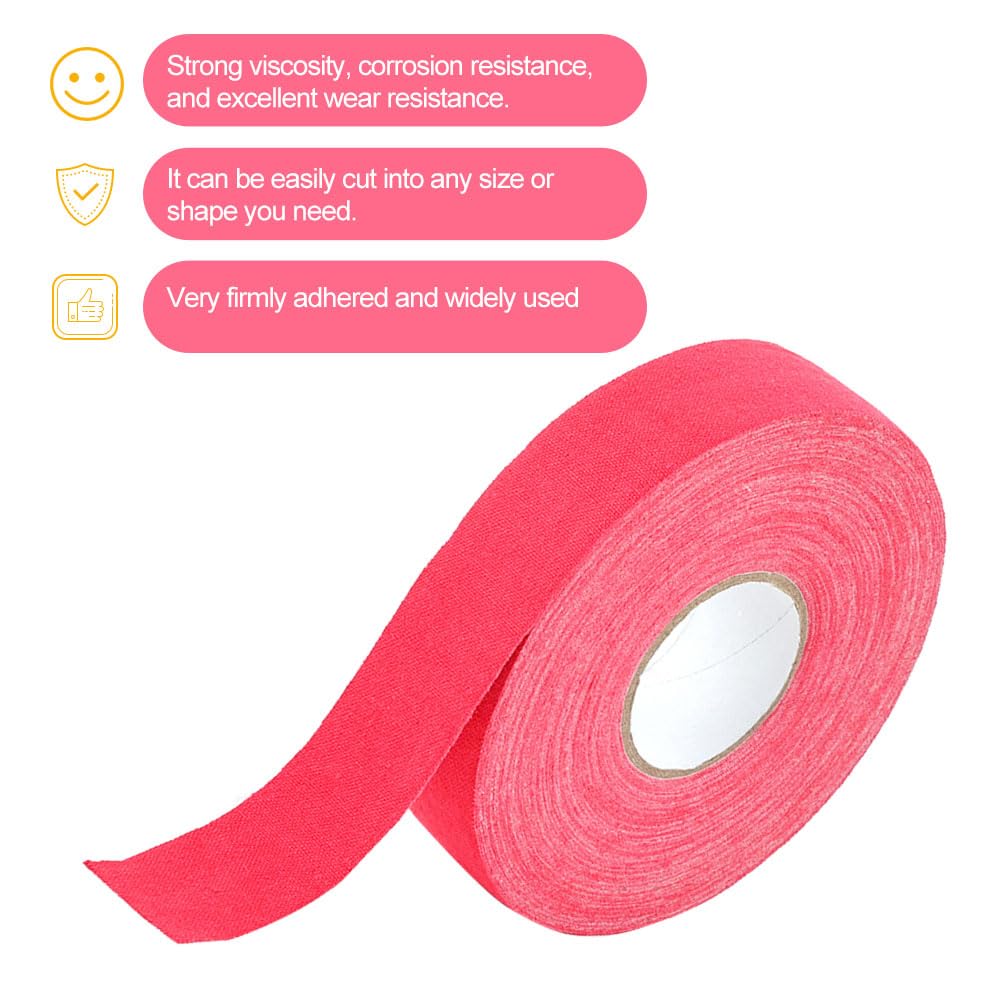 KARELLS Ruban de bâton de Hockey,Ruban De Hockey Adhésif,Ruban de Hockey,Ruban de Hockey Auto-adhésif,Ruban de Tissu de Hockey,Grip Tape,pour Raquette de Hockey,Raquette de Tennis,25m × 25mm,Rouge