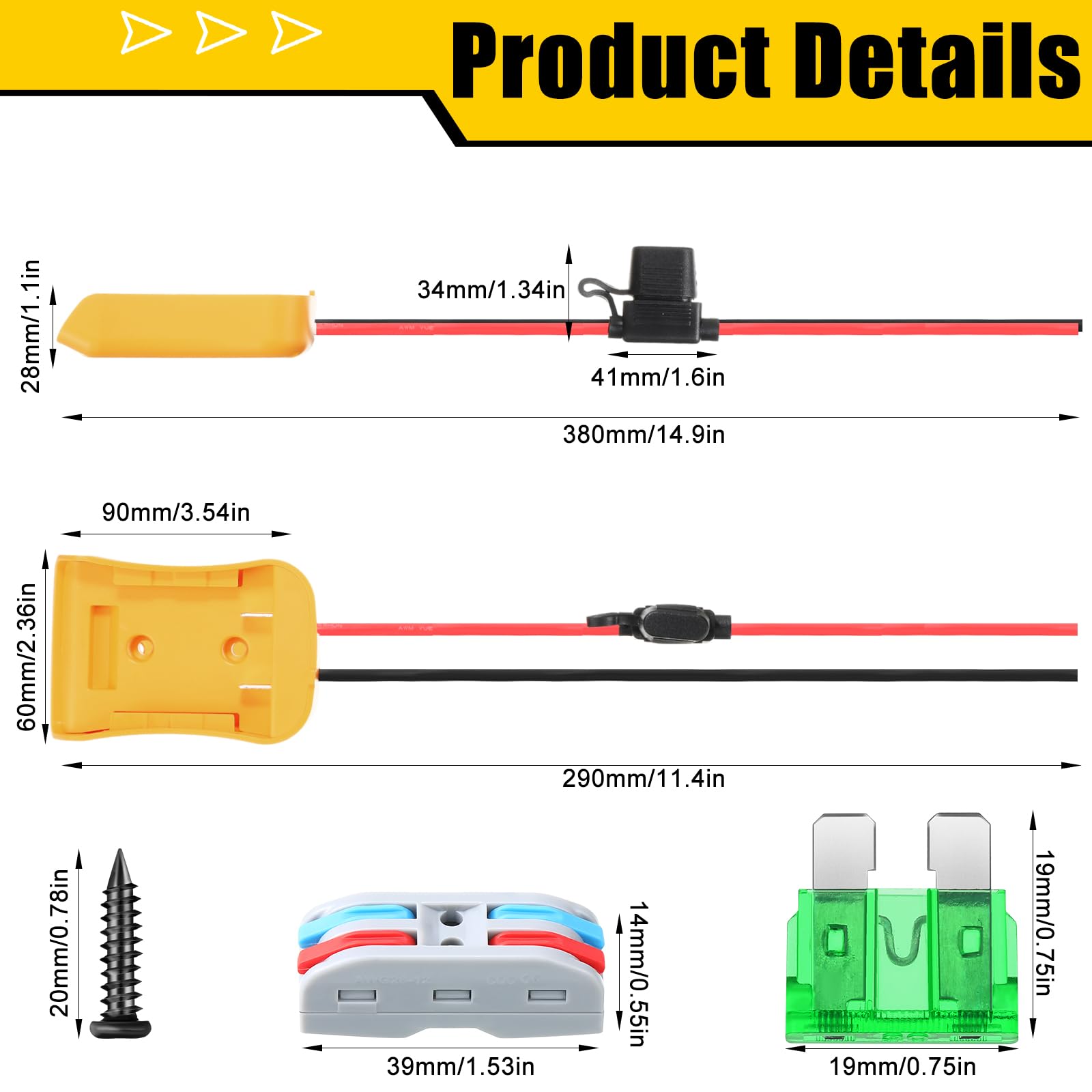Pickmesh Paquete de 4 adaptadores de ruedas compatibles con Dewalt de 20 V, kit convertidor de adaptador de batería para coche RC, robótica, camión a control remoto, conector de alimentación con