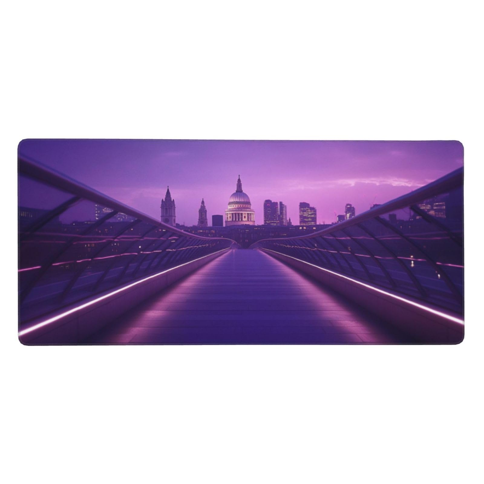 Fioletowa duża krajobrazowa podkładka pod mysz XXL 1000 x 500 x 4 mm, akcesoria dla graczy, podstawa antypoślizgowa i gładka powierzchnia, poprawia szybkość i precyzję dla gracza-GZ1454