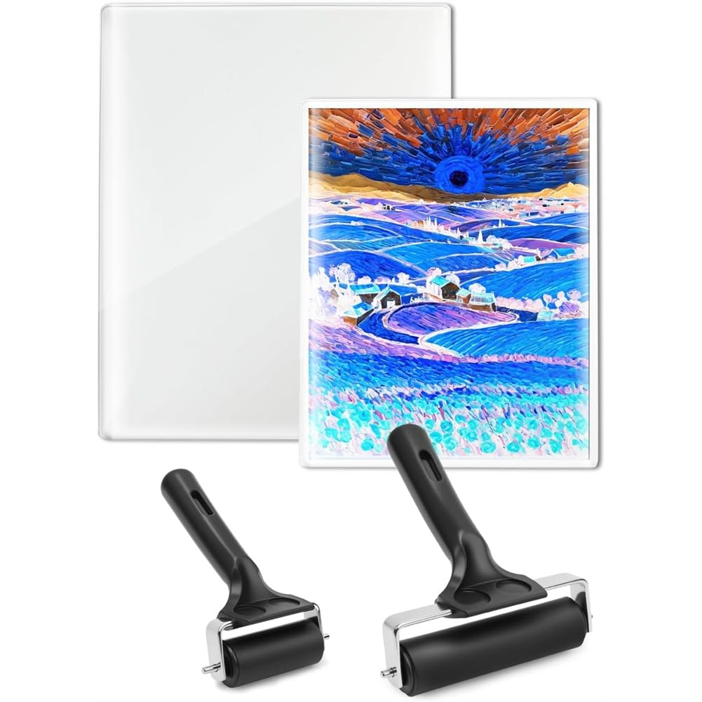 Ijsdnvjndx As Shown Gel Printing Plate A5(5" X 7")-Reusable Plate For Monoprinting-No Aging& Bubbling For Card Making, Journaling