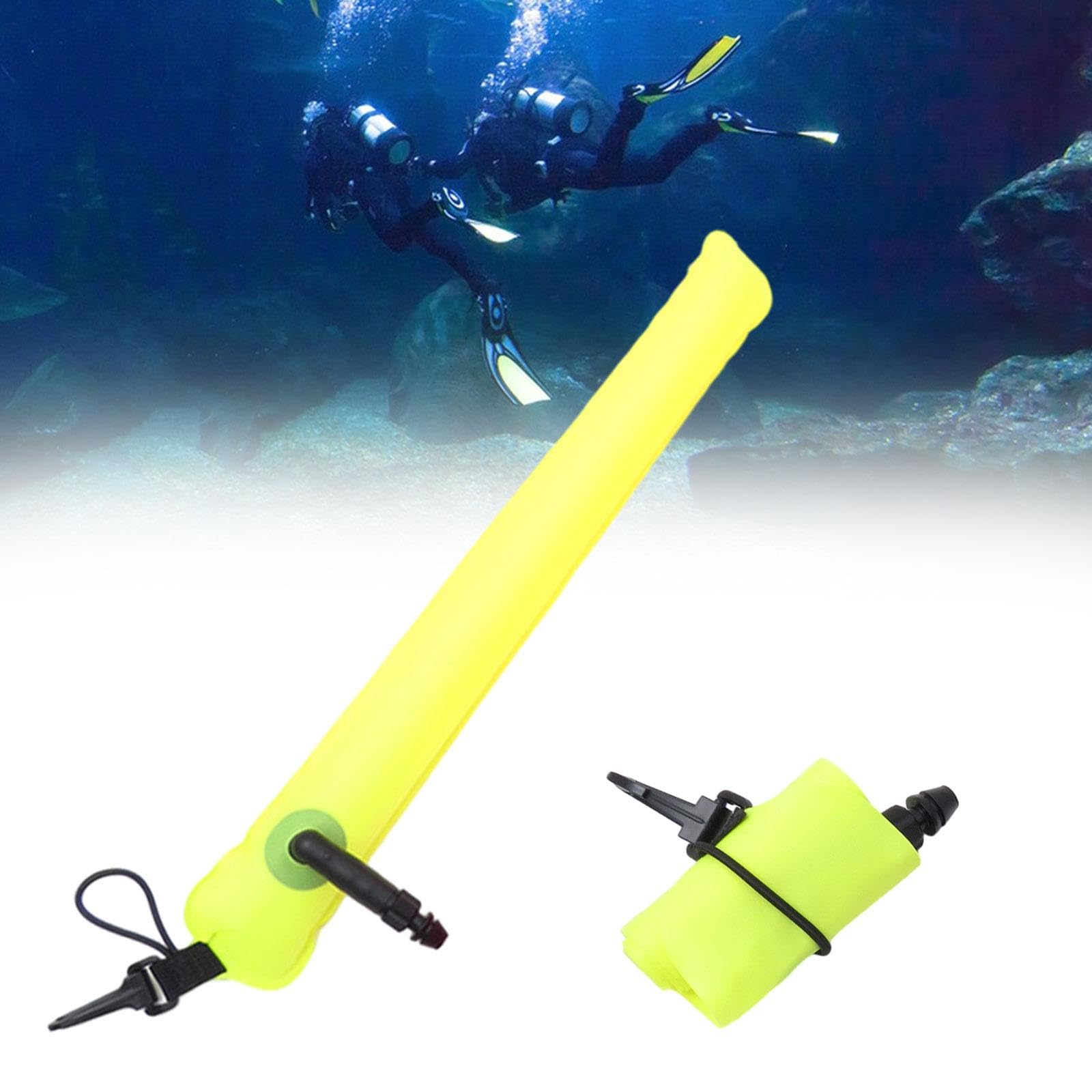 Yiju Marker Buoy for Surface Use, Tube for Underwater, Yellow