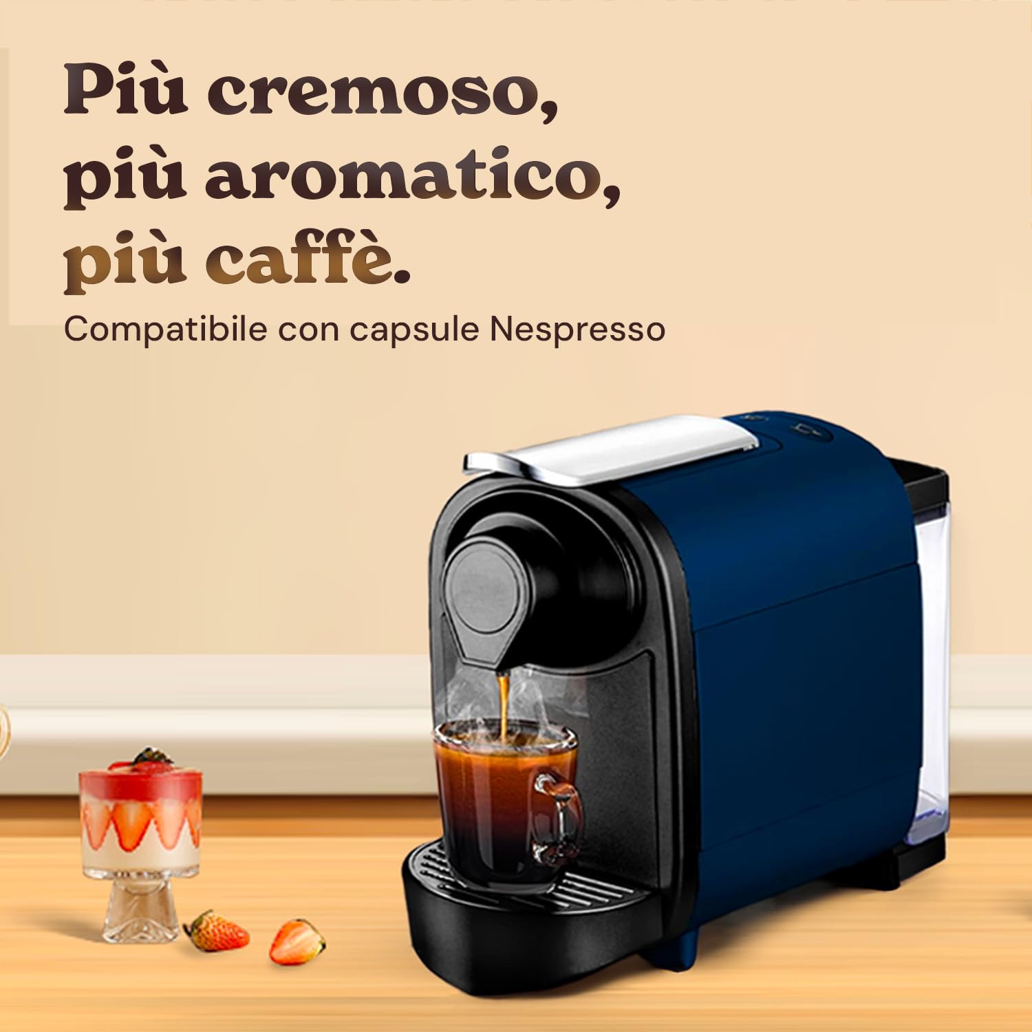 Avilia Macchina Caffè per Capsule 1400W, Pressione 19 Bar, Capacità 700ML, Funzione Spegnimento Automatico, Scaldatazze Integrato