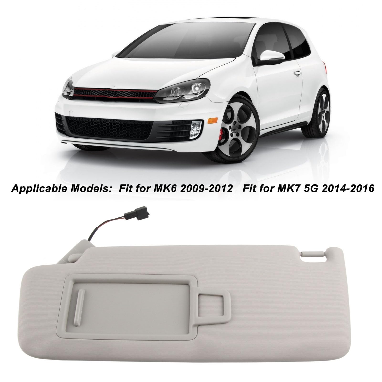 Osłona Przeciwsłoneczna Samochodu 5G0857551AJ Lewa Strona Kierowcy Odporna na Zużycie Wewnętrzna Tablica Przeciwsłoneczna Pasuje do MK6 MK7 5G Visor Osłona Przeciwsłoneczna