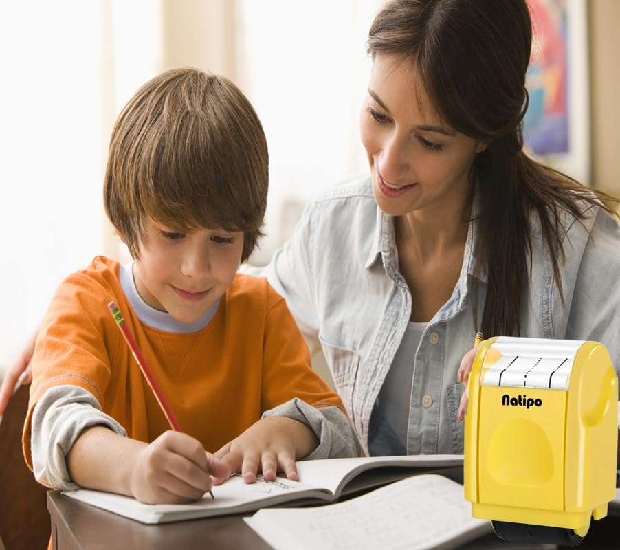 Miniatura 7 de Sello de rodillo de práctica de líneas de escritura a mano, sellos enrollables de línea autoentintada para escritura para niños, práctica de