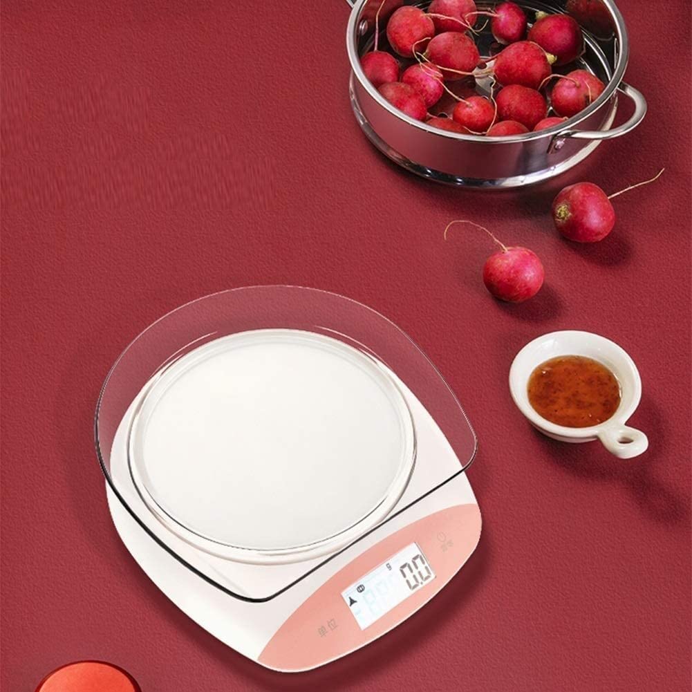TAHALI Básculas de Cocina Báscula de Cocina de Alta precisión 5Kg / 0.1G Mini báscula electrónica for el hogar Báscula for Hornear con función Cero/Tara