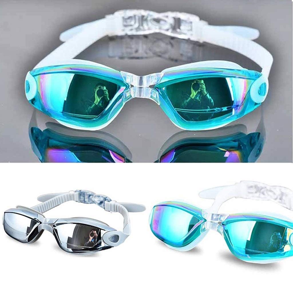 Gafas de natación de Silicona Profesional Gafas de natación Ultravioleta de galvanoplastia antivaho para Hombres Mujeres Buceo Deportes acuáticos Gafas (Color : A) (D)