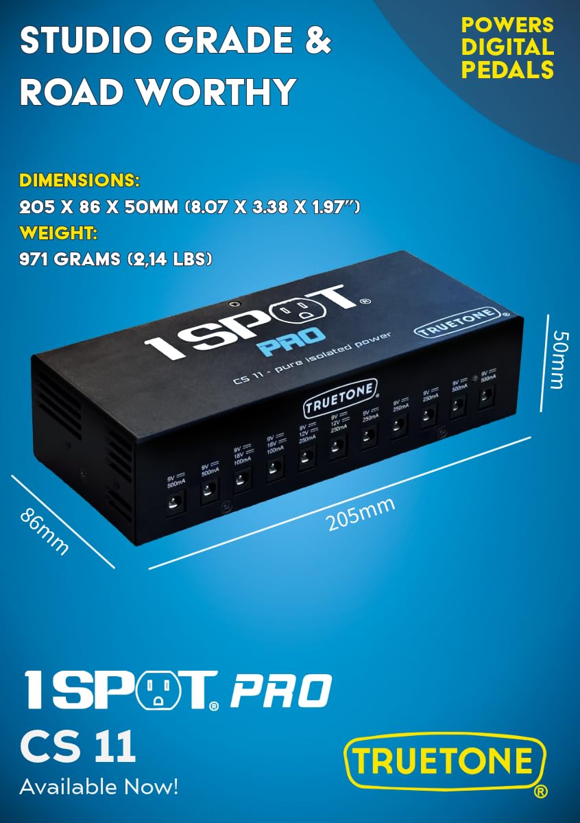 1 SPOT Pro CS11 erweiterbares Gitarrenpedal-Netzteil | 11 isolierte Ausgänge, 9 V, 12 V, 18 V, Studio-Leistung für Ihr Pedalboard