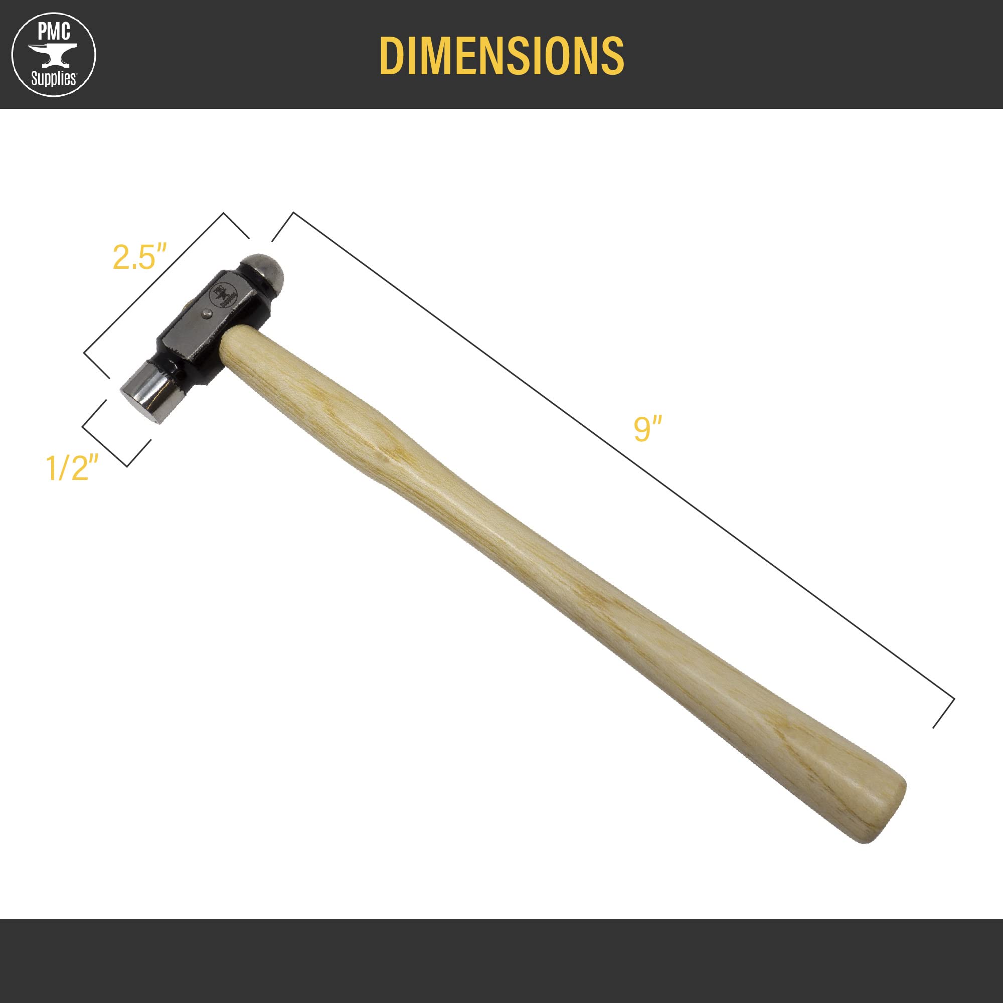 2 Oz Small Ballpein Ball Peen Hammer 1/2