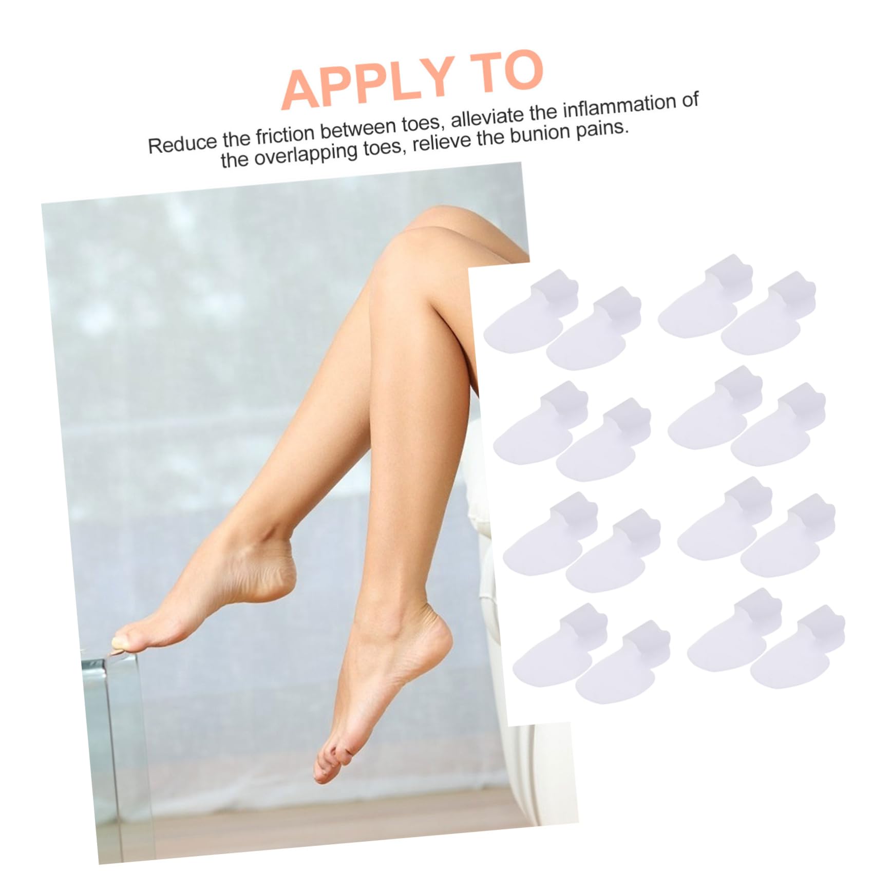 Ipetboom 1Set Silicone Toe Separators and Correctors for Gel Toe Protectors for Overlapping Toes Foot Care White for Men and Women