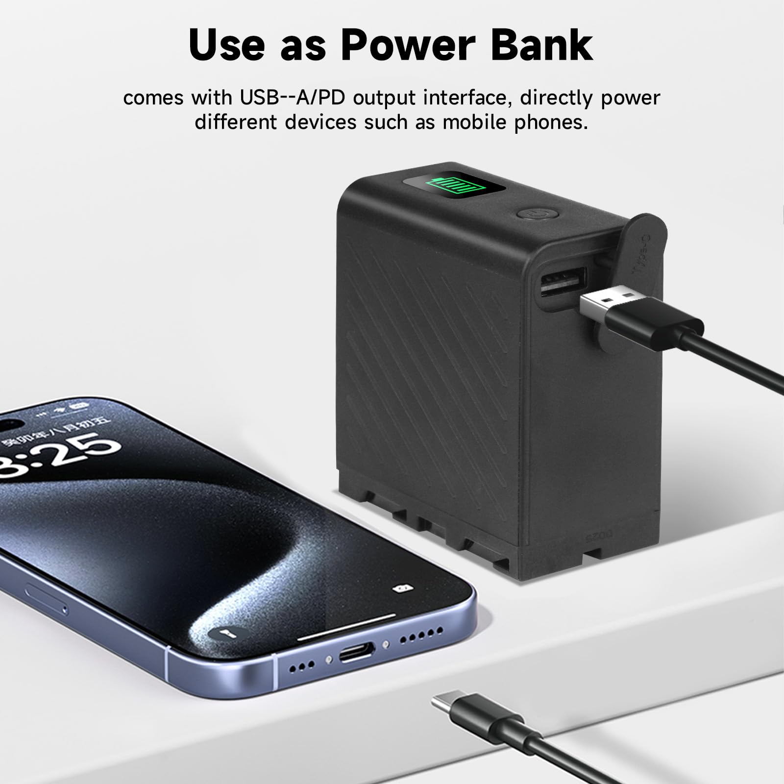 NP-F970 Oplaadbare batterij 9600mAh/7.4V Compatibel met Sony NP-F970