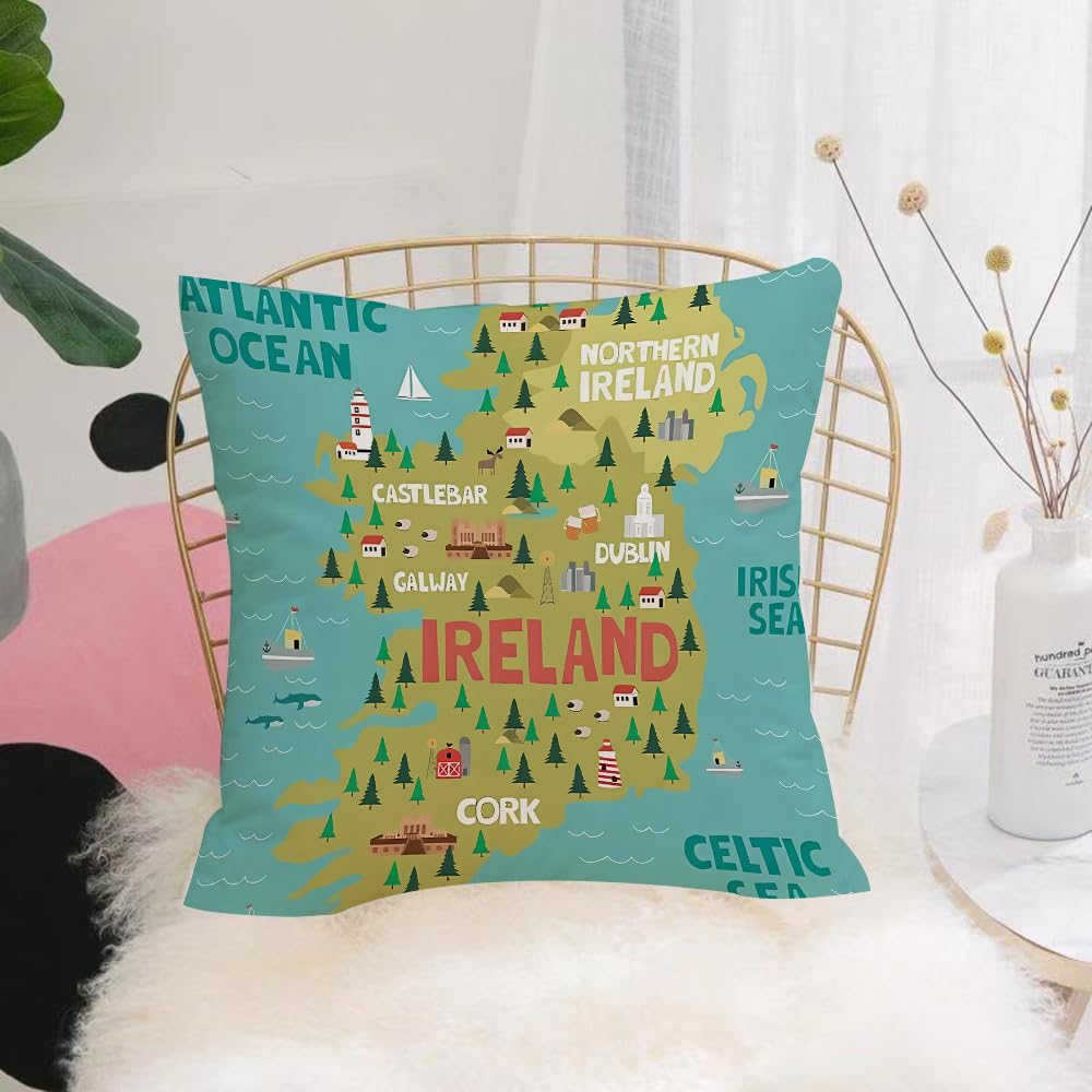 Hyosxw Ireland, City, Belfast, Castle, Nature Islan - A1 Cushion Cover,Throw Pillow Case Home Decorative For Living Room Bedroom Sofa Chair 18X18 Inch,Ireland, City, Belfast, Castle, Nature Island, Capital City,Pillowcase 45X45cm