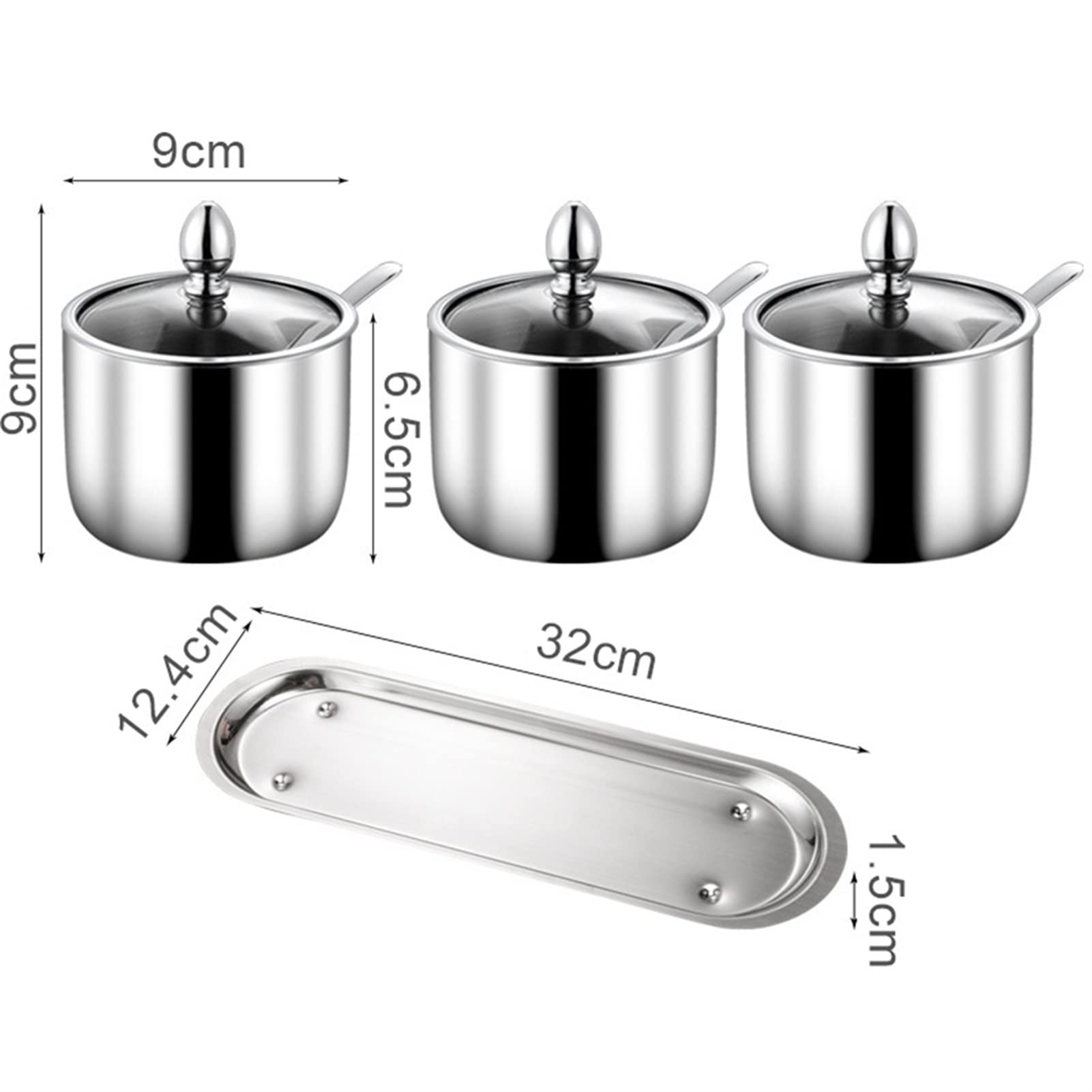 Saleros Y Pimenteros Pimentero Conjunto de recipiente de la especia de la olla con la tapa de vidrio sal de sal, organización de la organización, conjunto de contenedor de cocina Ideal Para Sal Y Pimi