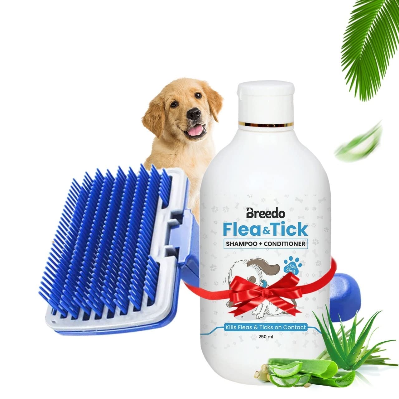 Breedo Dog Need (Combo of 2) Flea and Tick Shampoo Plus Conditioner + Slicker for Labrador, German Shepherd, Golden Retriever,Shih Tzu, Ticks Fleas, Skin Treatment, Pomeranian(250ml) (B0BV73VV73) Amazon Price History, Amazon Price Tracker