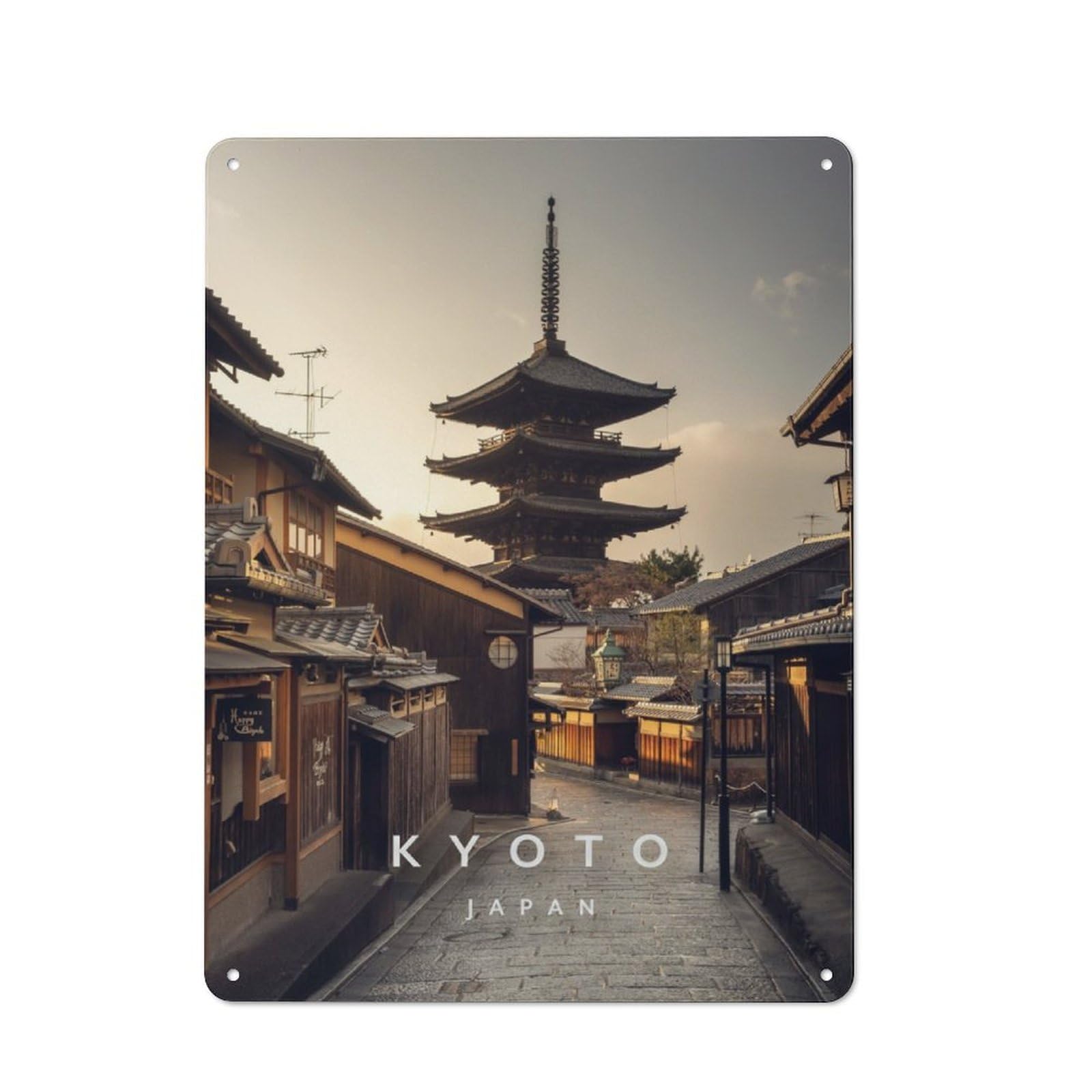 Junmoney Kyoto Japan Tin Wall Plaque 40X30cm With For Bar Or Restaurant, For Hospitality Decor Collectors