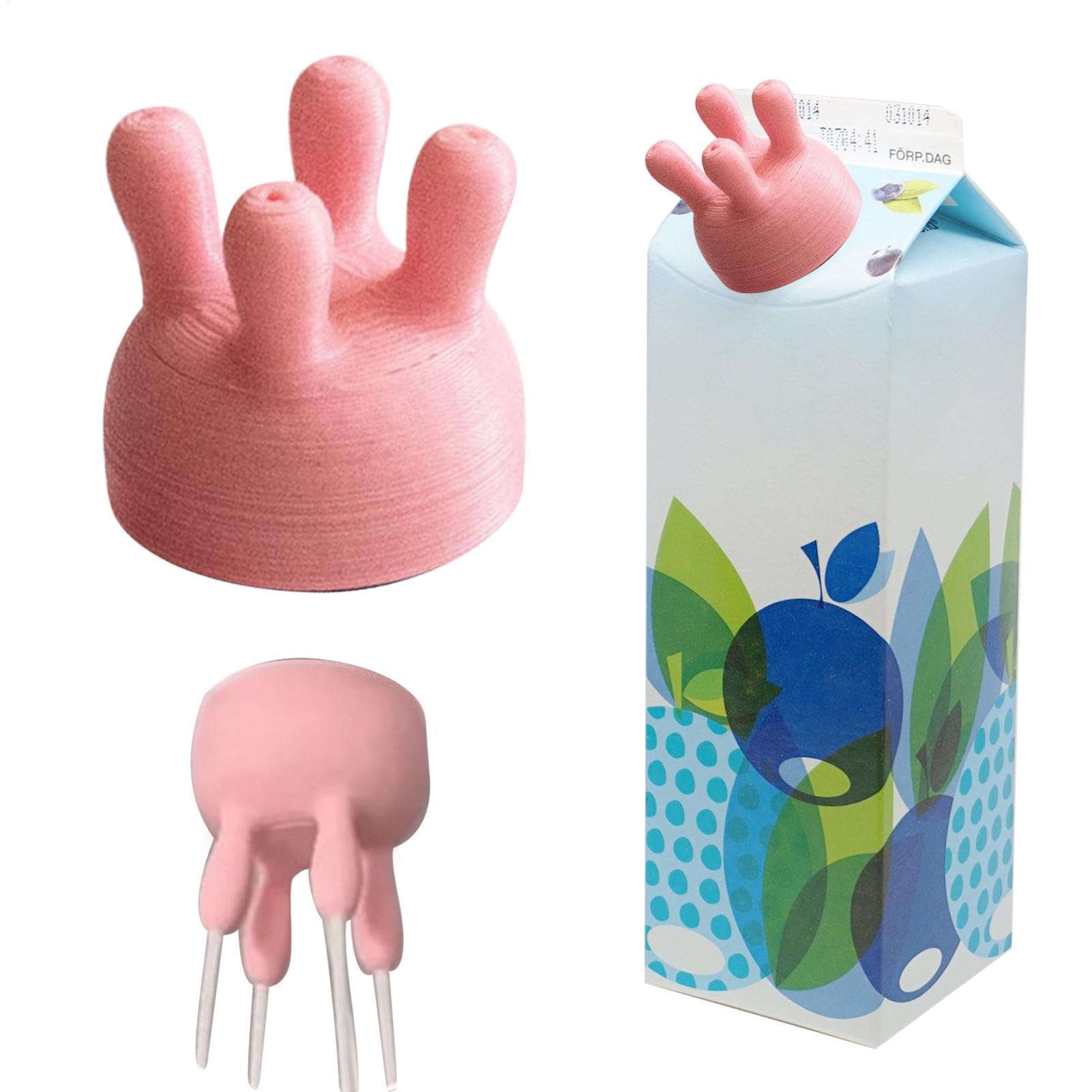 Produktbild von Bottle Bottle Cow 2 Stück Cow Udder Milk Cap, Kuh Euter Milchflaschenausgießer, Verpackter Milchausgießer, Trichter Für Milchflaschen Aufsätze, Erleichtert Das Ausgießen Kuh Geschenke