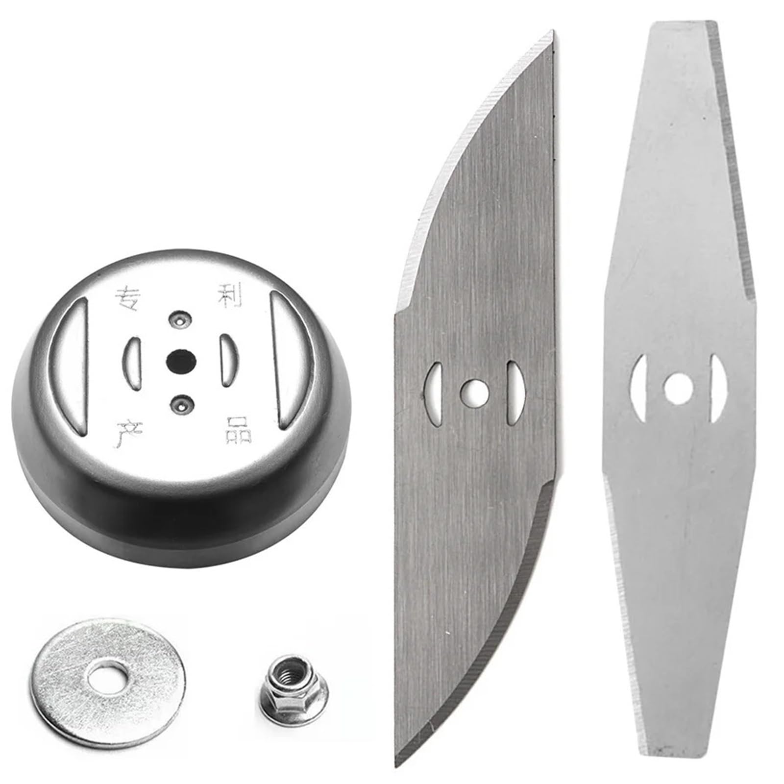 Base de Cuchilla for desbrozadora de césped de Acero Inoxidable, Cuchilla de Metal de 150 mm de Longitud, 1 Unidad(Set a)