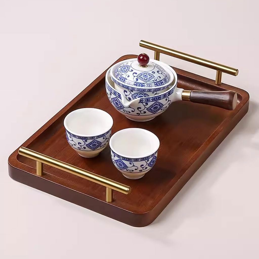 Bandejas Servir Comida Bandeja de té Rectangular Comida Frutas Taza Agua Juego Servicio Restaurante la Tarde en casa Mesa Cama