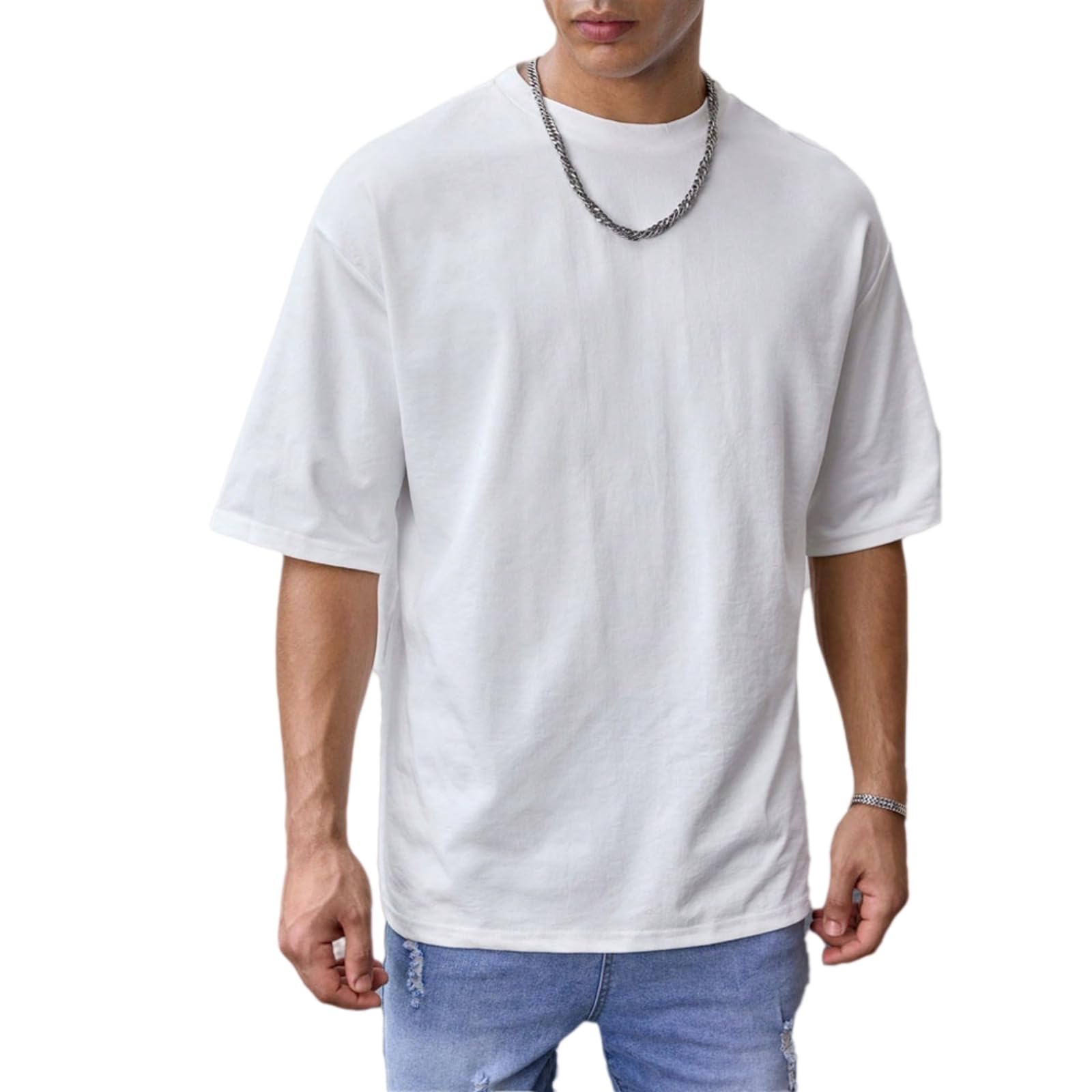 T-Shirt homme manches courtes en pur coton premium taille XL