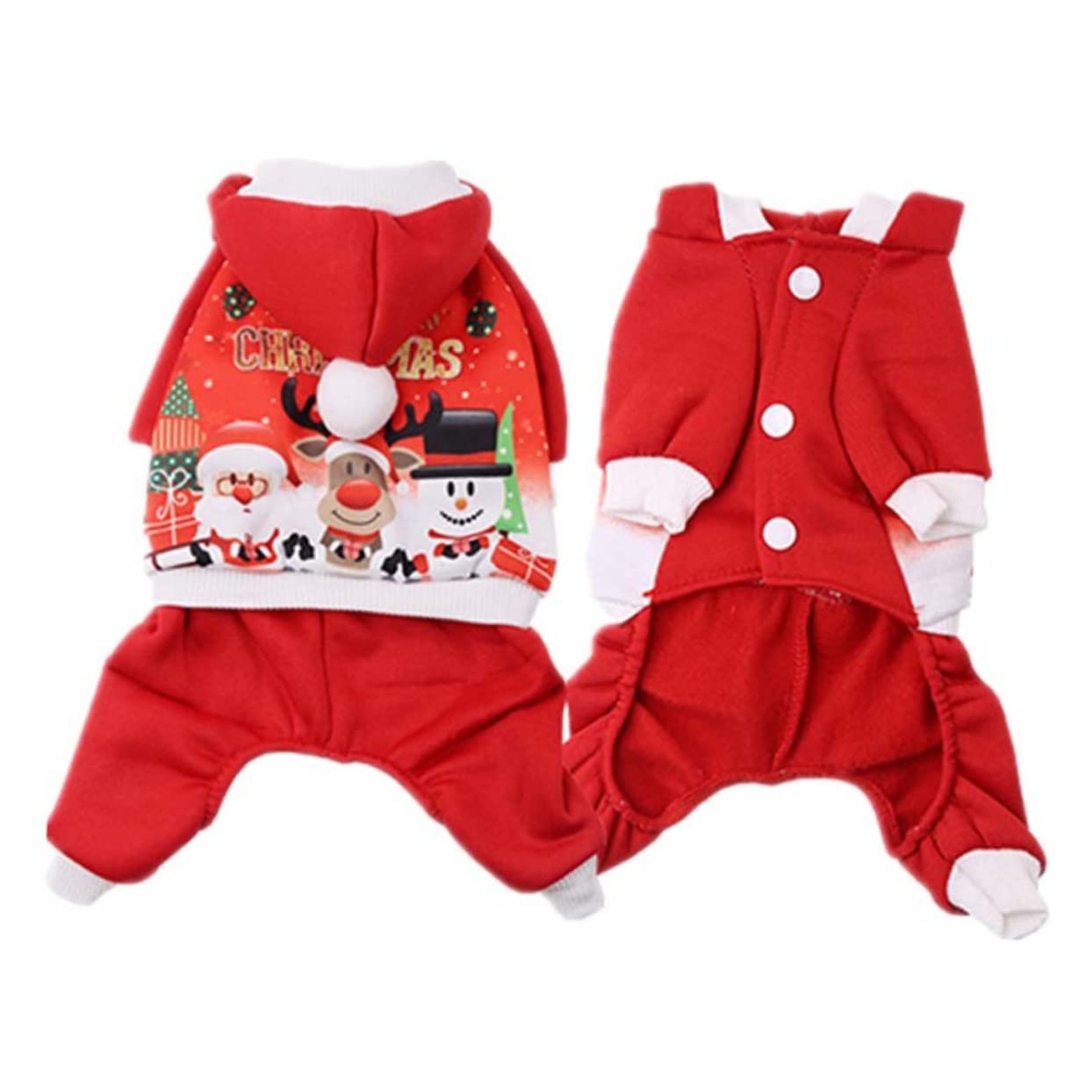 Mipcase 3 Pz felpa con cappuccio per cani di babbo natale per cani costume da cane natalizio abbigliamento natalizio costume di natale giacca per animali domestici di Natale rosso