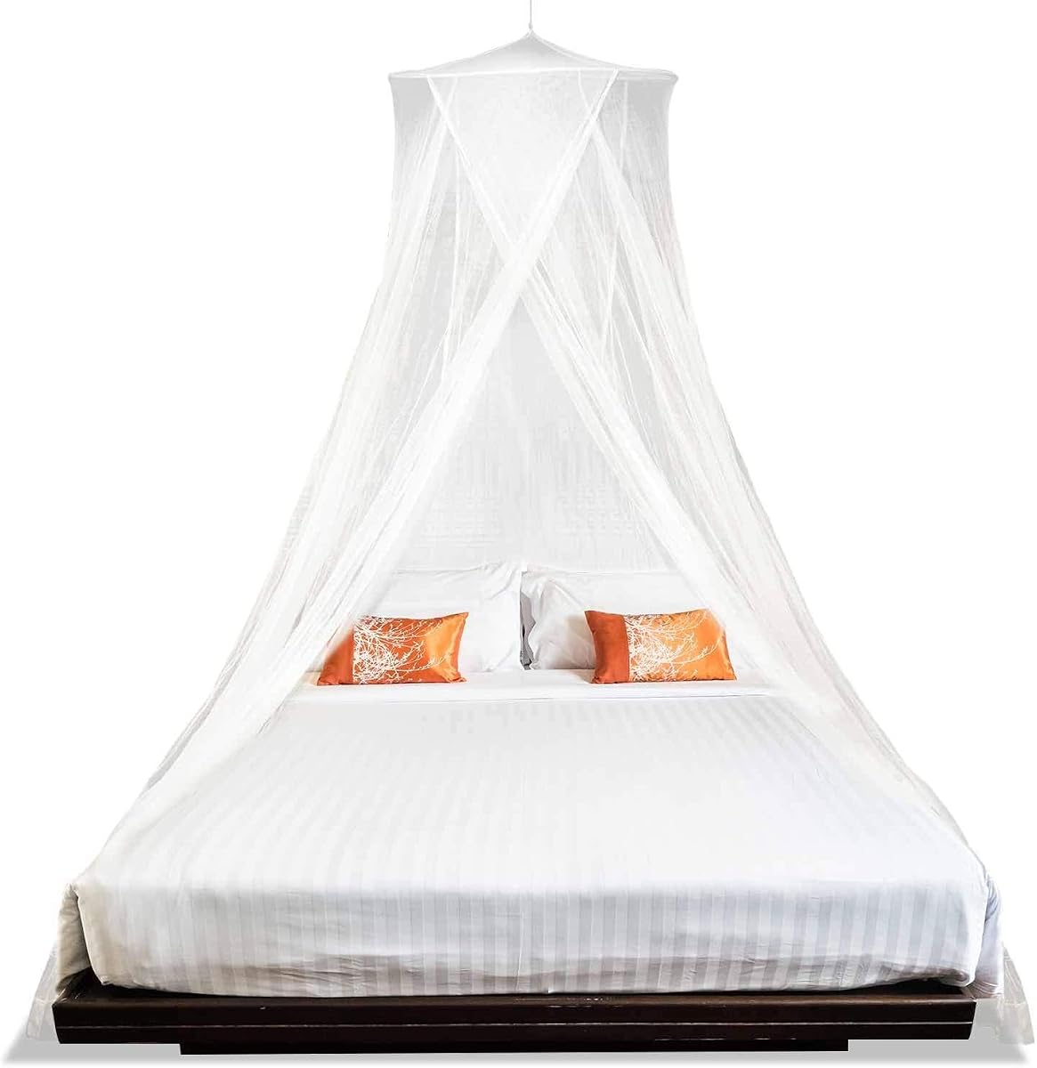 MEKKAPRO Mosquitera extragrande para cama King, hecha para King Queen y Twin, mosquitera para cama | Cortinas con dosel para cama, mosquitera blanca