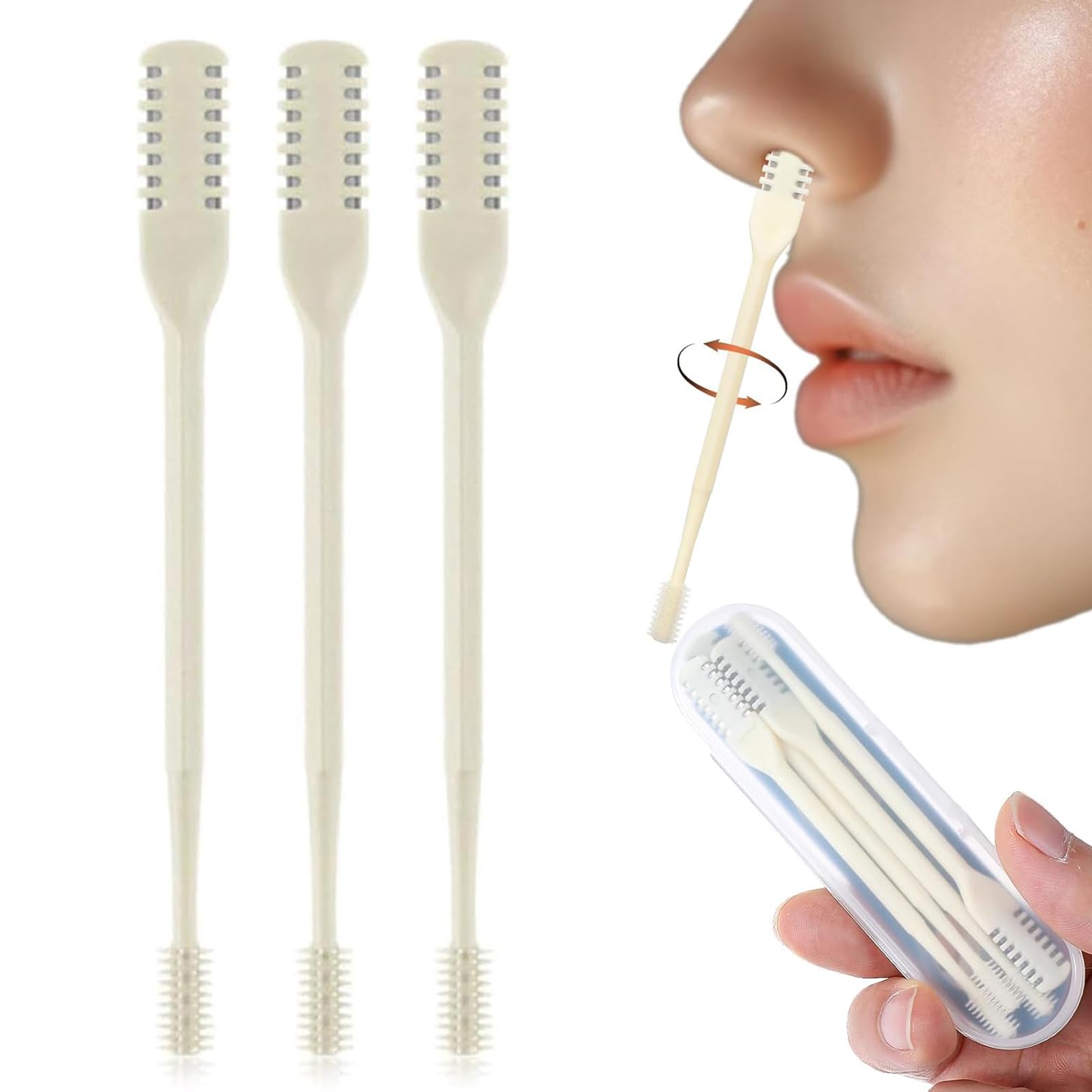 360 Nostril Hair Remover Tool Portable Nose Hair Trimmer for Men Women 2-in-1 Nasal Hair Cutter Upgrade Double