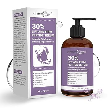 Lift & Firm 30% Peptide Serum for Face Anti-Aging Serum with Vitamin C, E, Matrixyl 3000, Aloe Vera & Hyaluronic Acid Multi-Peptide Formula to Lift, Firm & Rejuvenate Skin 8 fl oz