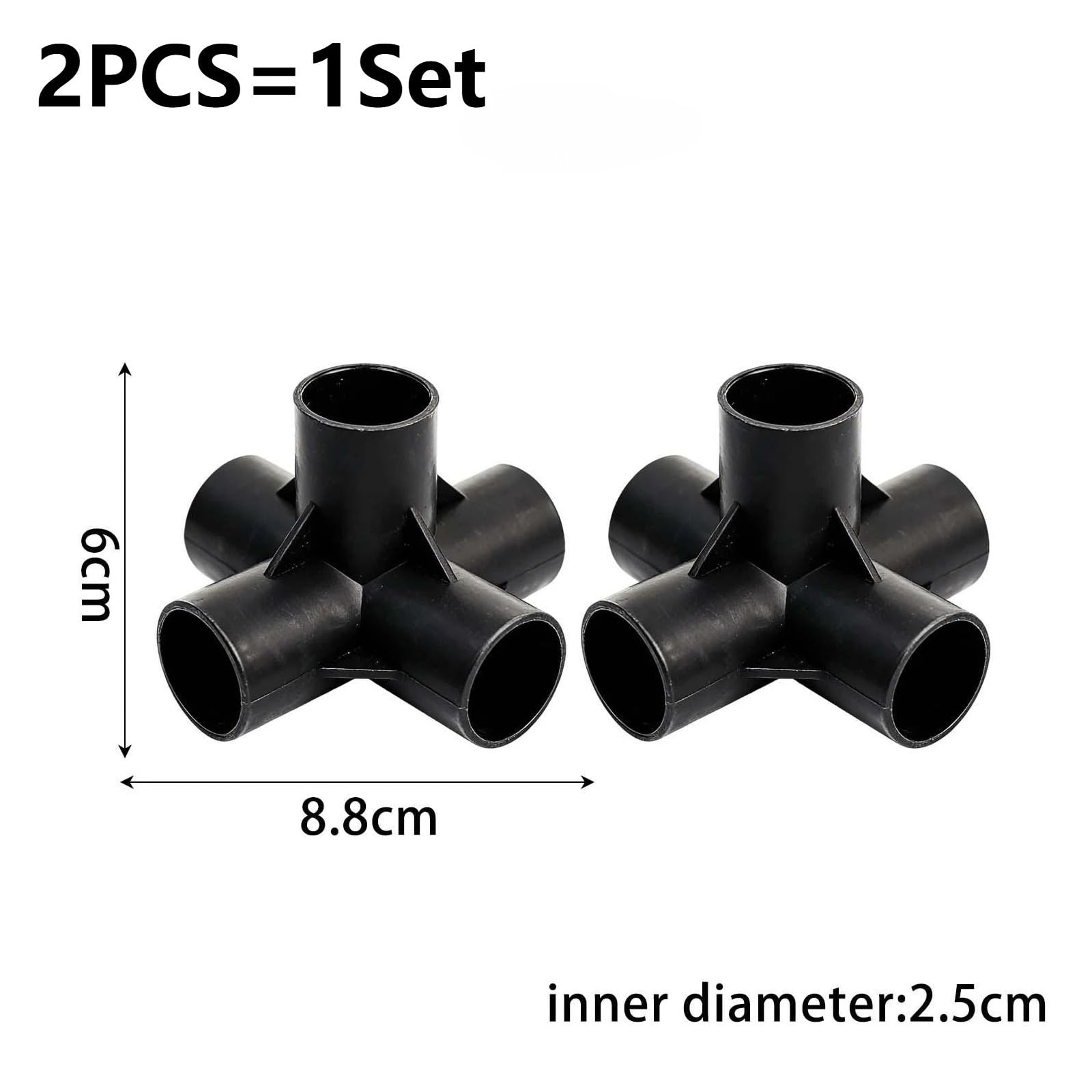 Zeltstangen T VerbindungsstüCk Weißer schwarzer Kunststoffrohrverbinder, PVC-Fitting, 2/3/4/5-Wege-Winkelverbinder for Baumöbel, Gewächshaus, Schuppen, Rohrverschraubungen(Five-way)