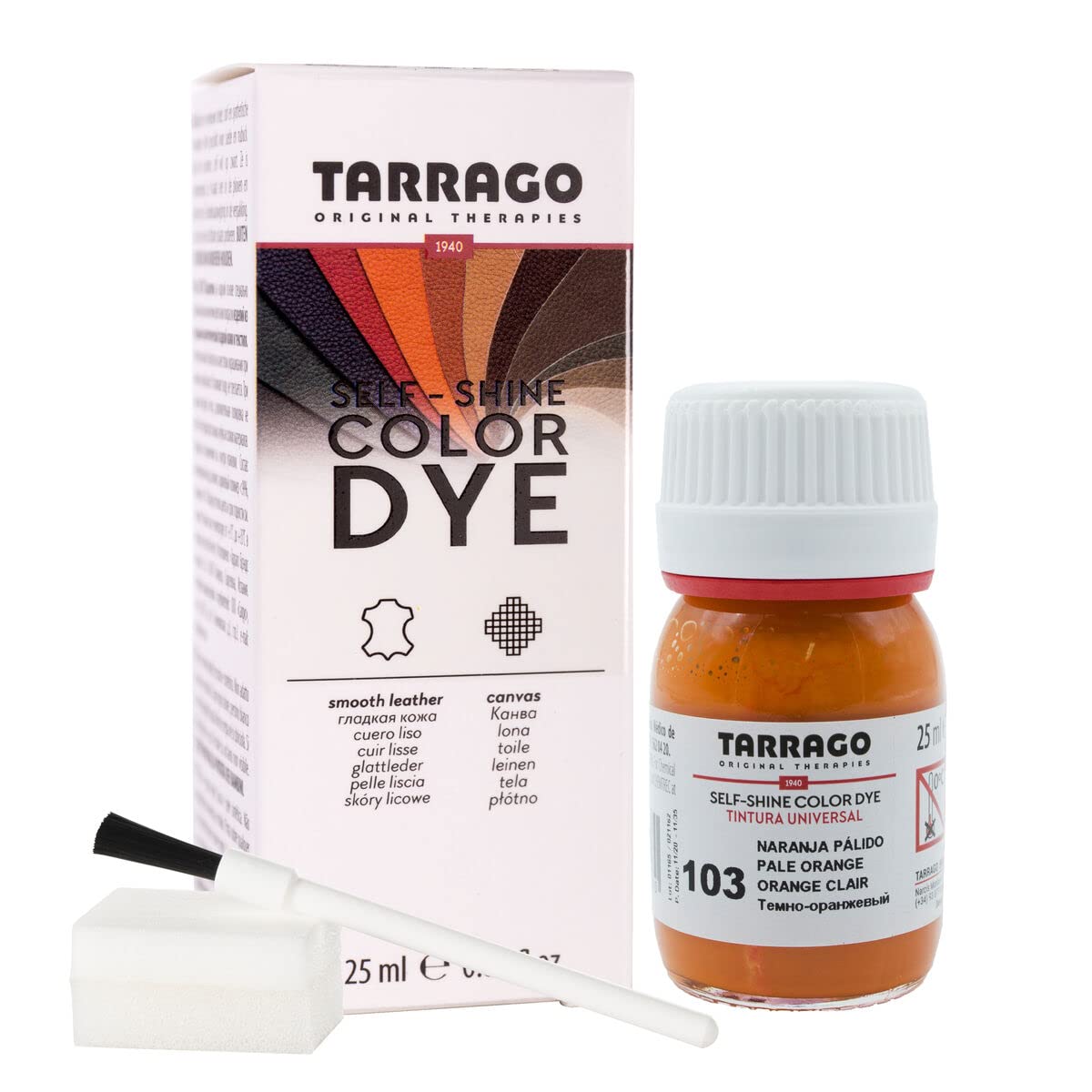 Tinte para Zapatos y Bolsos de Cuero y Textil con Esponja y Brocha | Cubre Rozaduras y Desgastes del Calzado | Gama de 90 colores — view 61